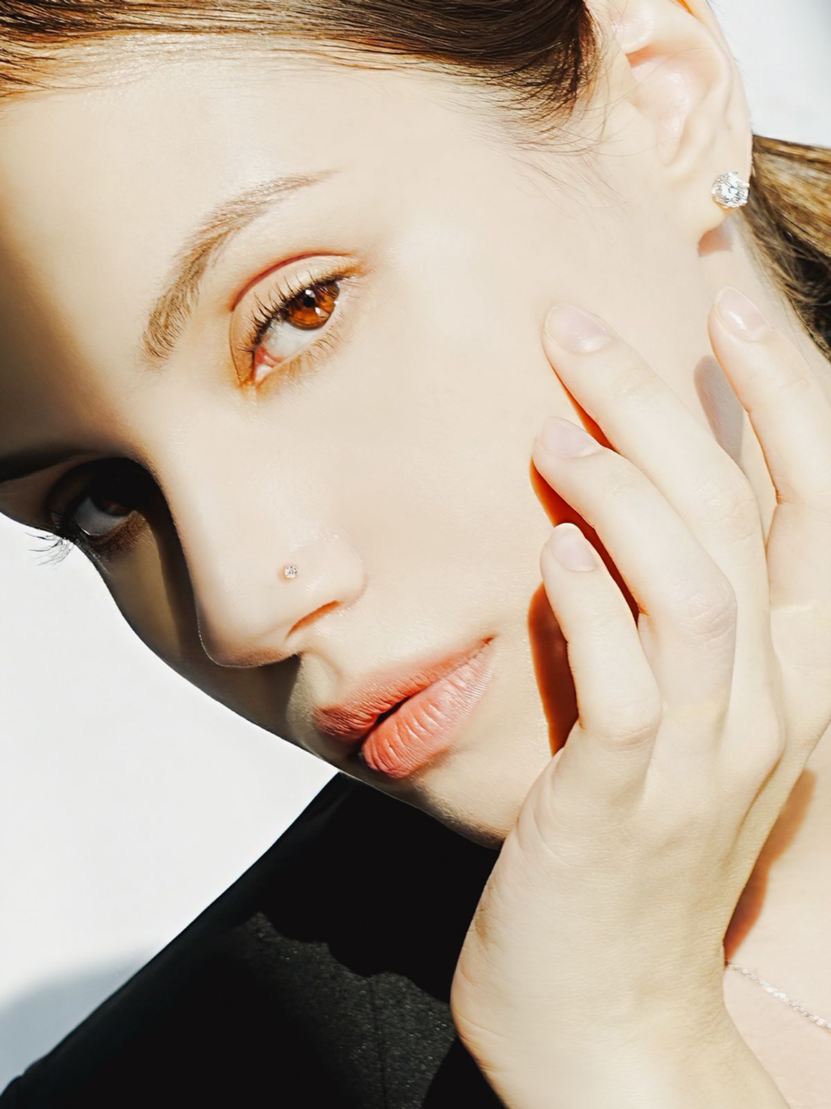 미니멀피어싱(MINIMALPIERCING) [0.8mm]14K 인터널 모이사나이트 다이아 라블렛 코피어싱 코찌