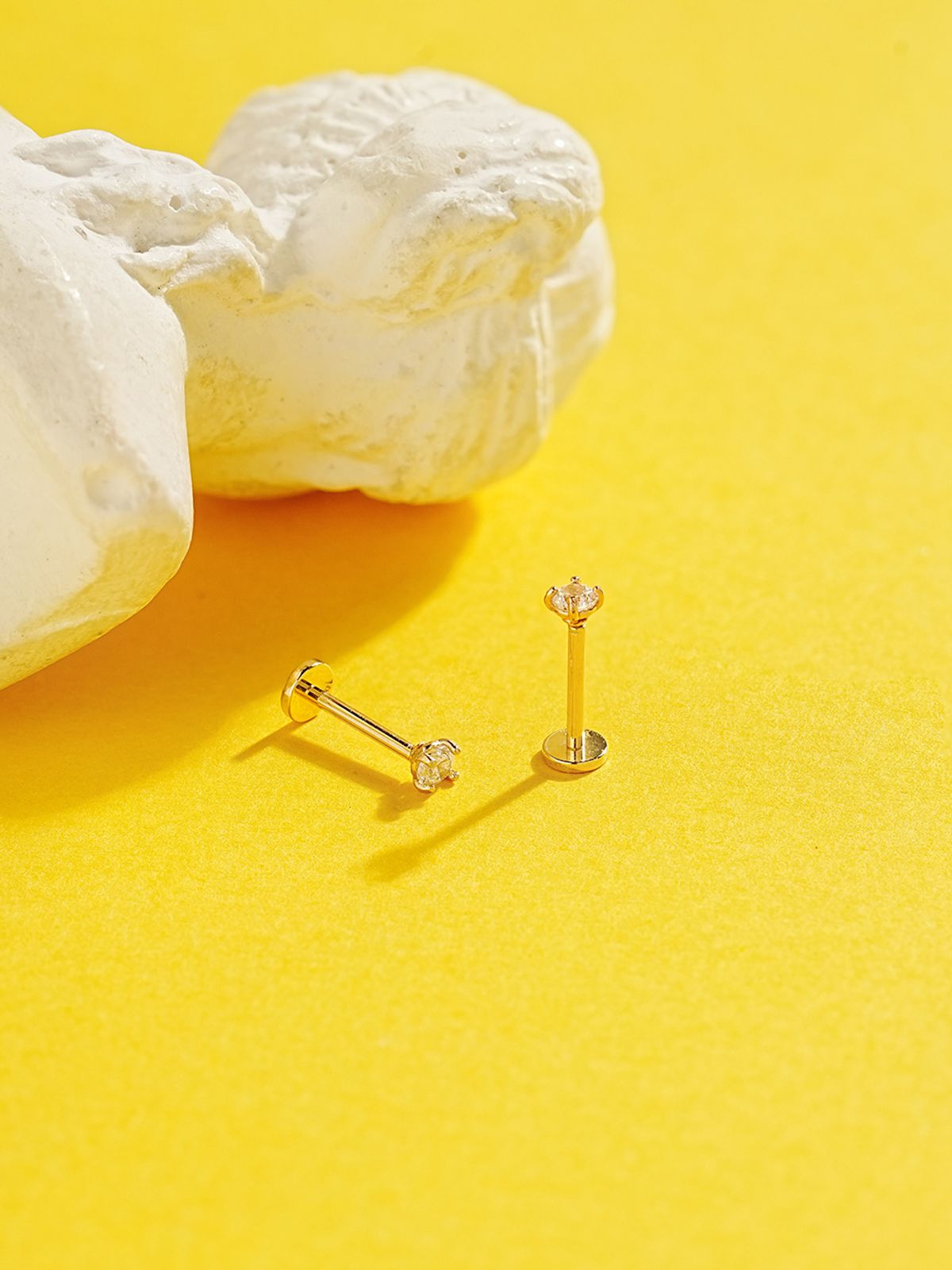 미니멀피어싱(MINIMALPIERCING) [0.8mm]14K 인터널 모이사나이트 다이아 라블렛 코피어싱 코찌