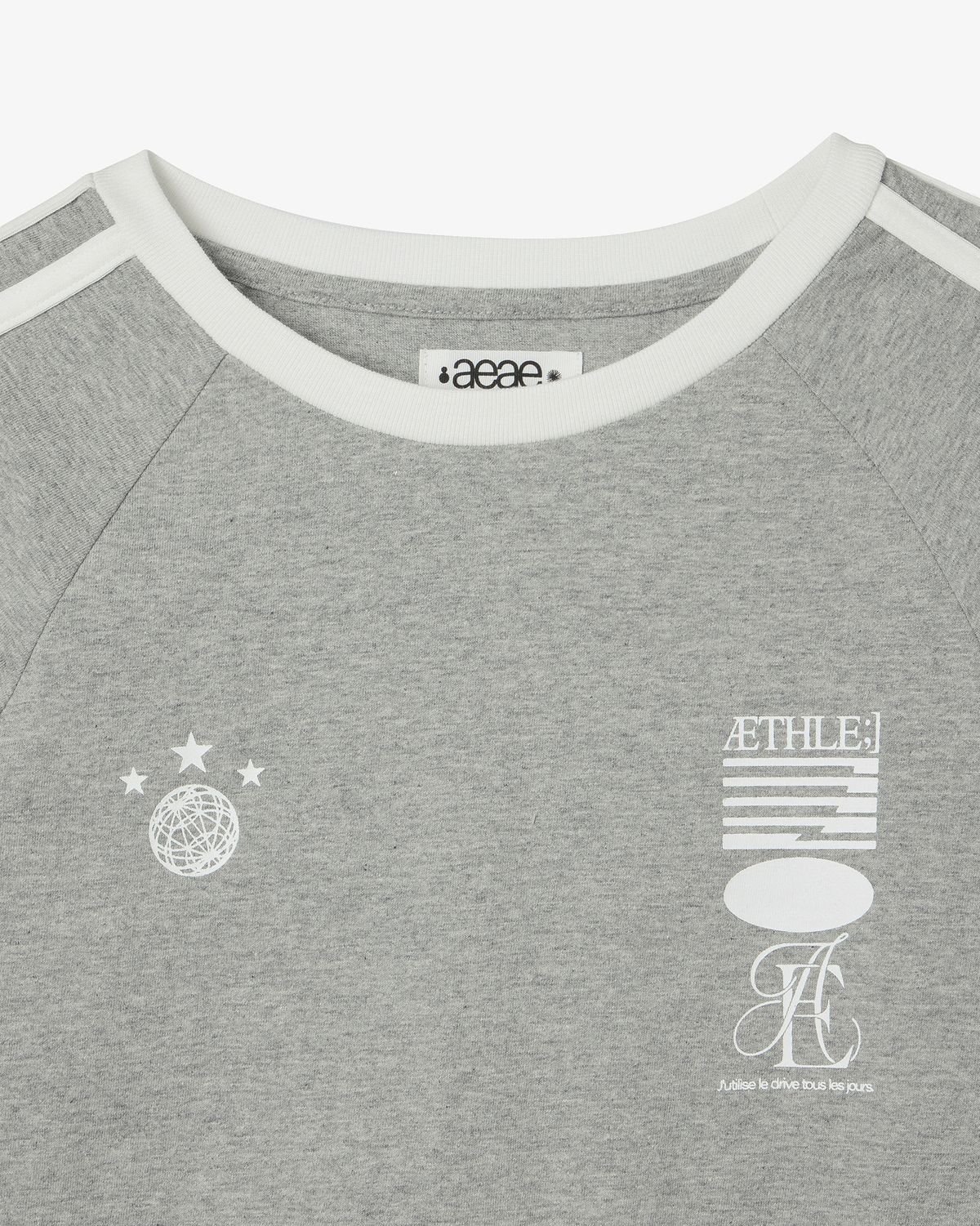 에이이에이이(AEAE) ATHLETE STRIPE HALF T-SHIRTS [MELANGE GREY]