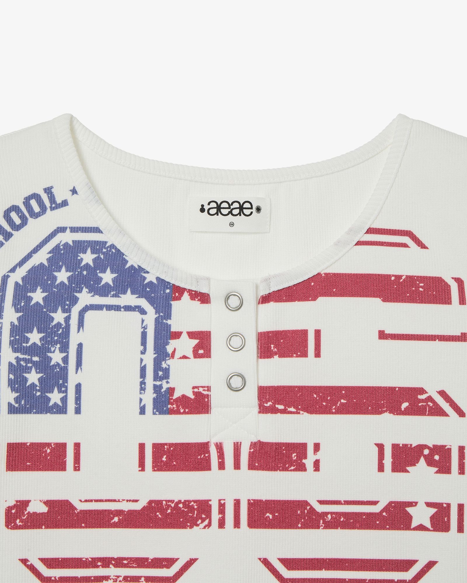 トップス aeae USA BANNER HENLY NECK TEE WHITE トップス aeae USA BANNER HENLY NECK TEE WHITE Buy American