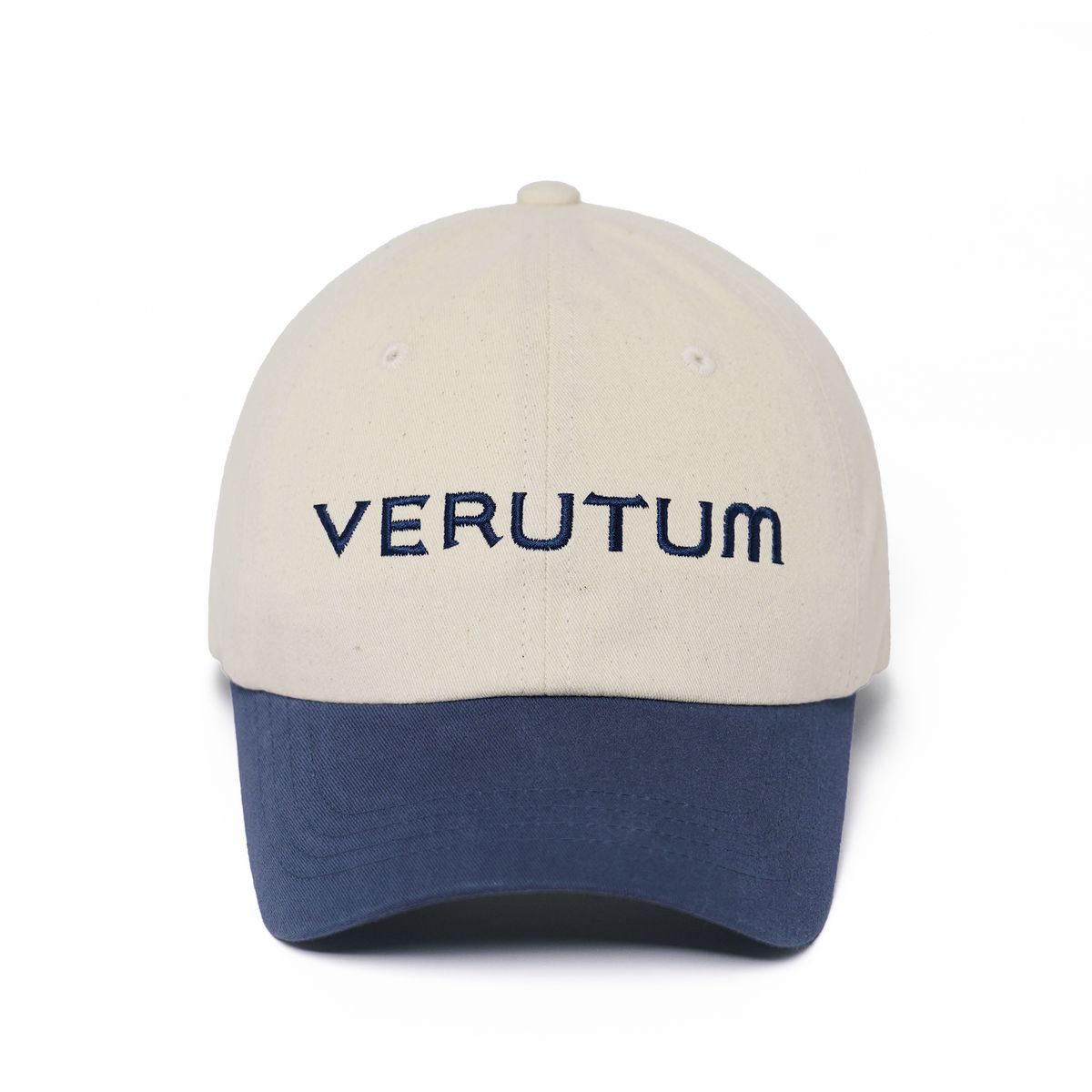 베루툼(VERUTUM) 베루툼 프론트 로고 투톤 바이오워싱 볼캡 네이비