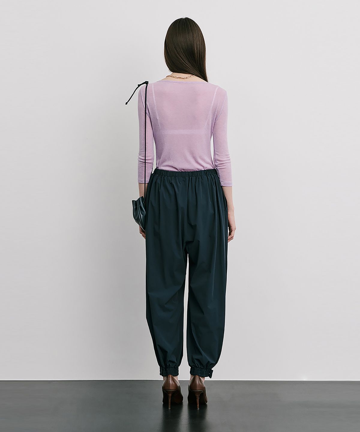 분더캄머(WNDERKAMMER) Shirred Moon Jar Pants_Navy(주름달항아리 팬츠_네이비)