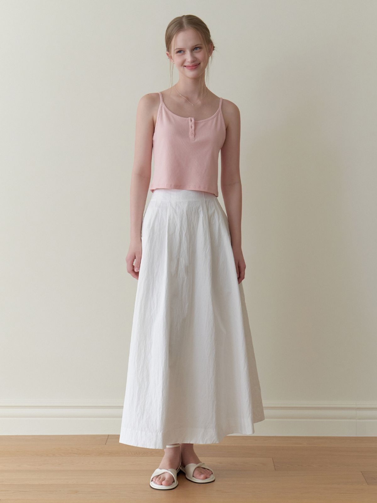 리엘(RE L) Soda button sleeveless (pink)