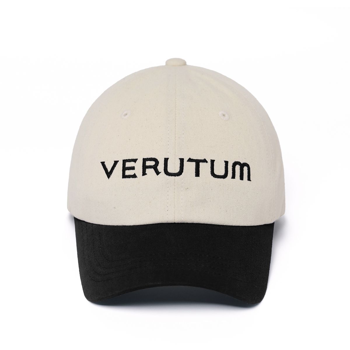베루툼(VERUTUM) 베루툼 프론트 로고 투톤 바이오워싱 볼캡 블랙