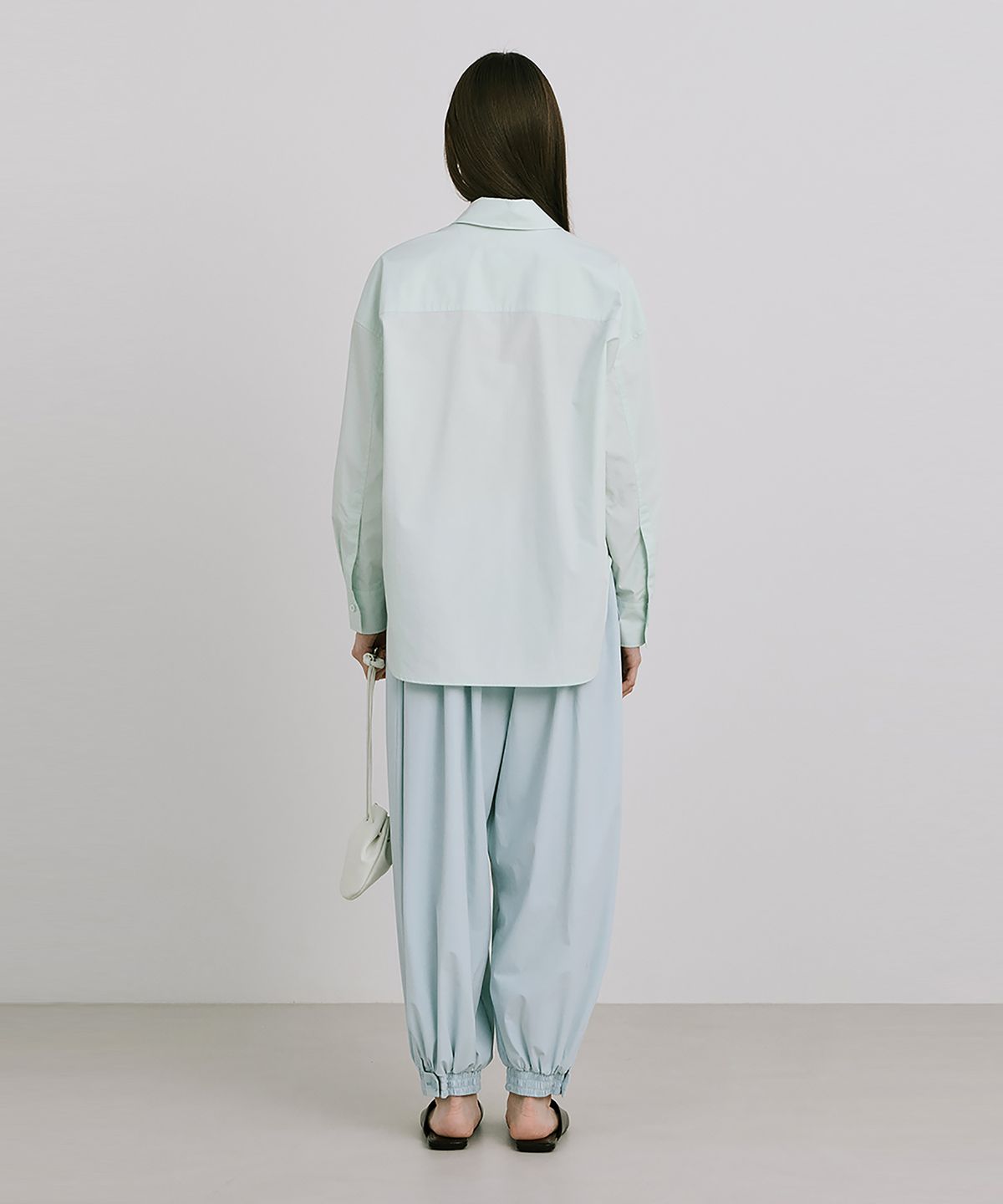 분더캄머(WNDERKAMMER) Shirred Moon Jar Pants_Light Blue(주름달항아리 팬츠_라이트블루)