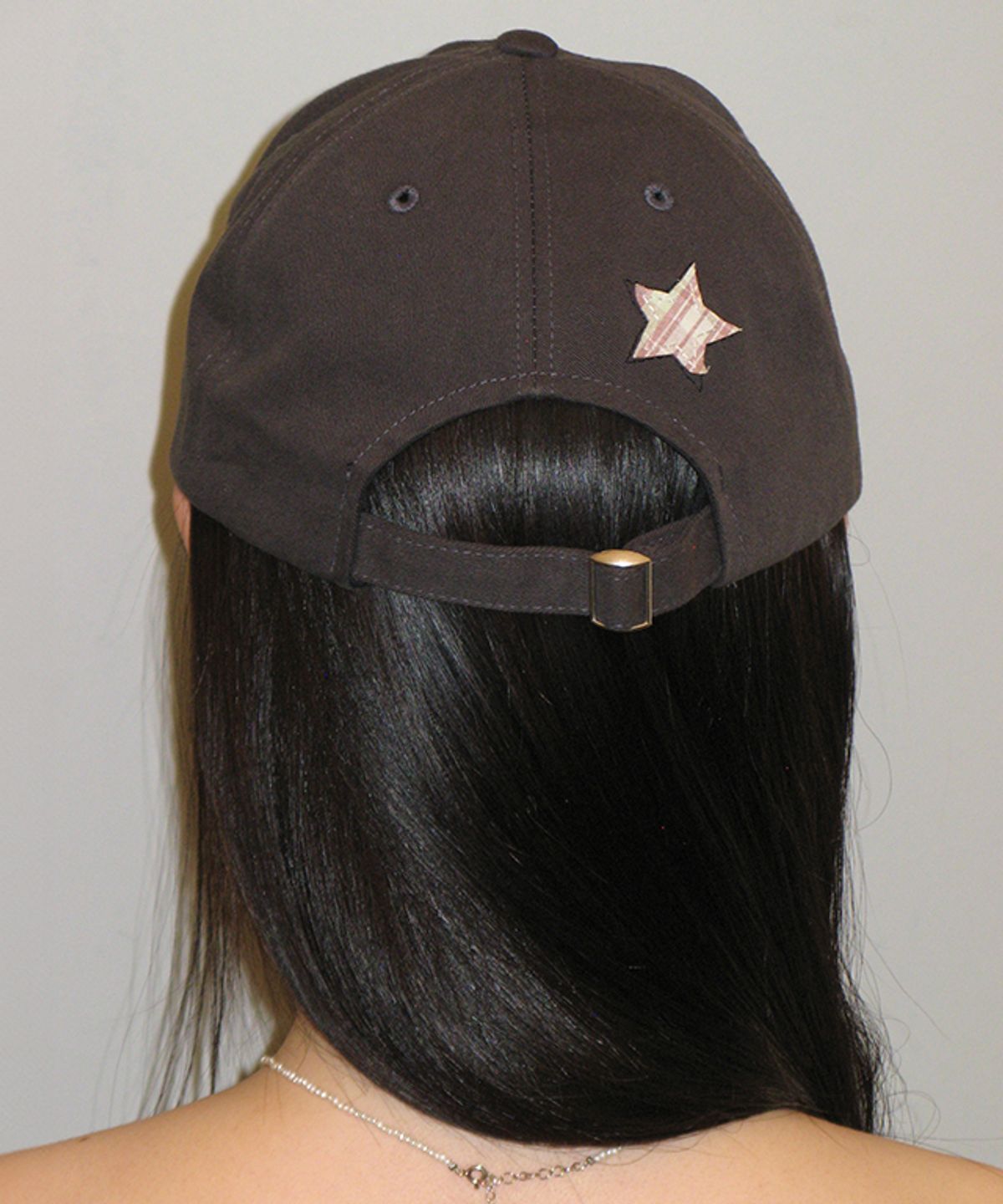 론론(RONRON) STAR PATCH MIXED APPLIQUE BALL CAP CHARCOAL