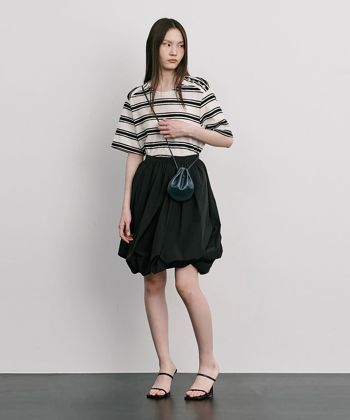 분더캄머(WNDERKAMMER) Moon Jar - Shaped Skirt_Black(달항아리  모양 스커트_블랙)
