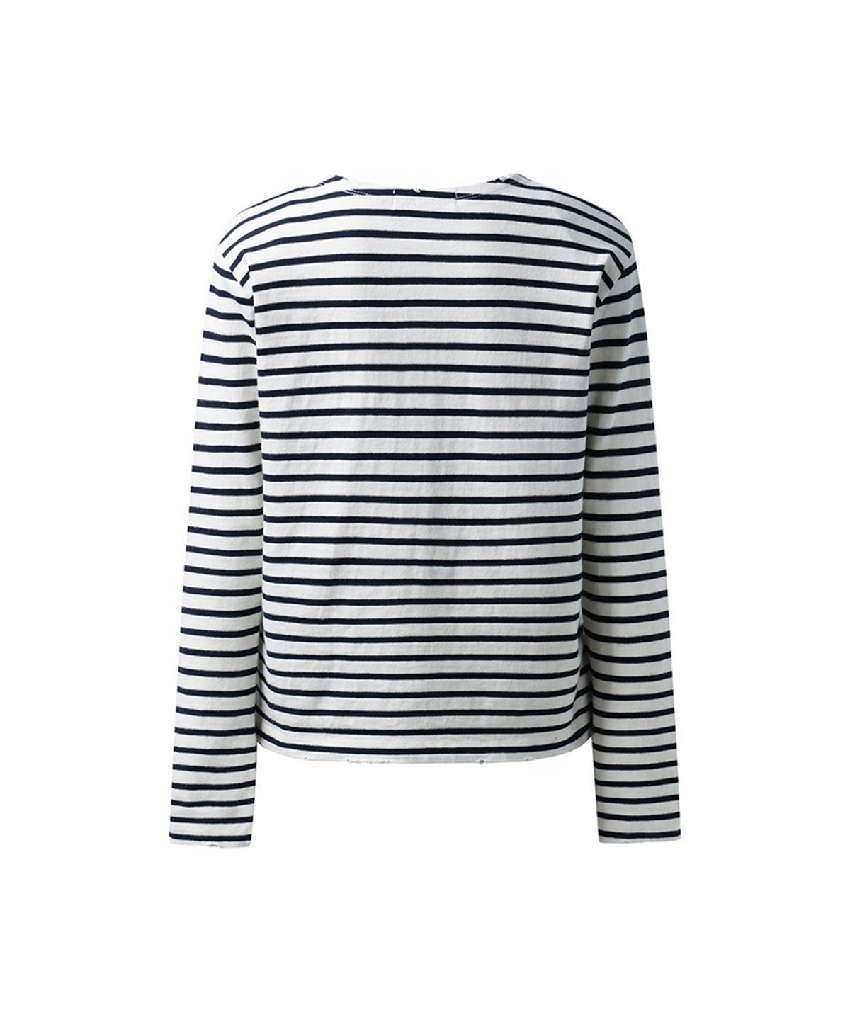 에르에르(ERER) Striped vintage washing long sleeve Navy