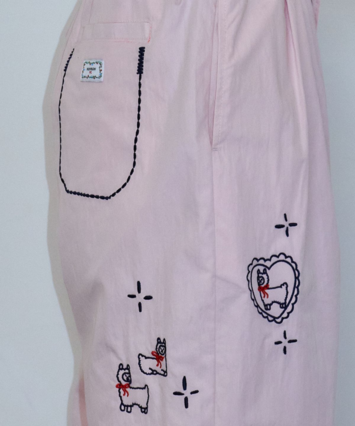 론론(RONRON) POINT EMBROIDERED BANDING PANTS SOFT PINK