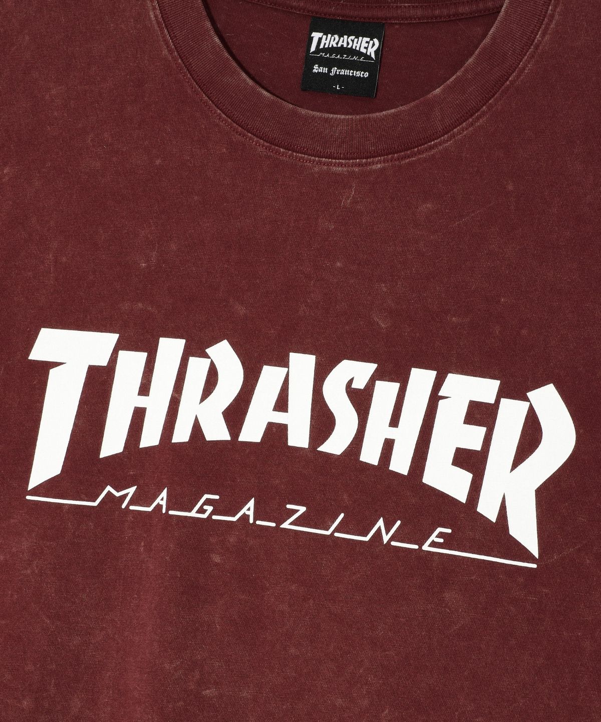 트레셔(THRASHER) 매거진 코멧 워싱 반팔 티셔츠 와인