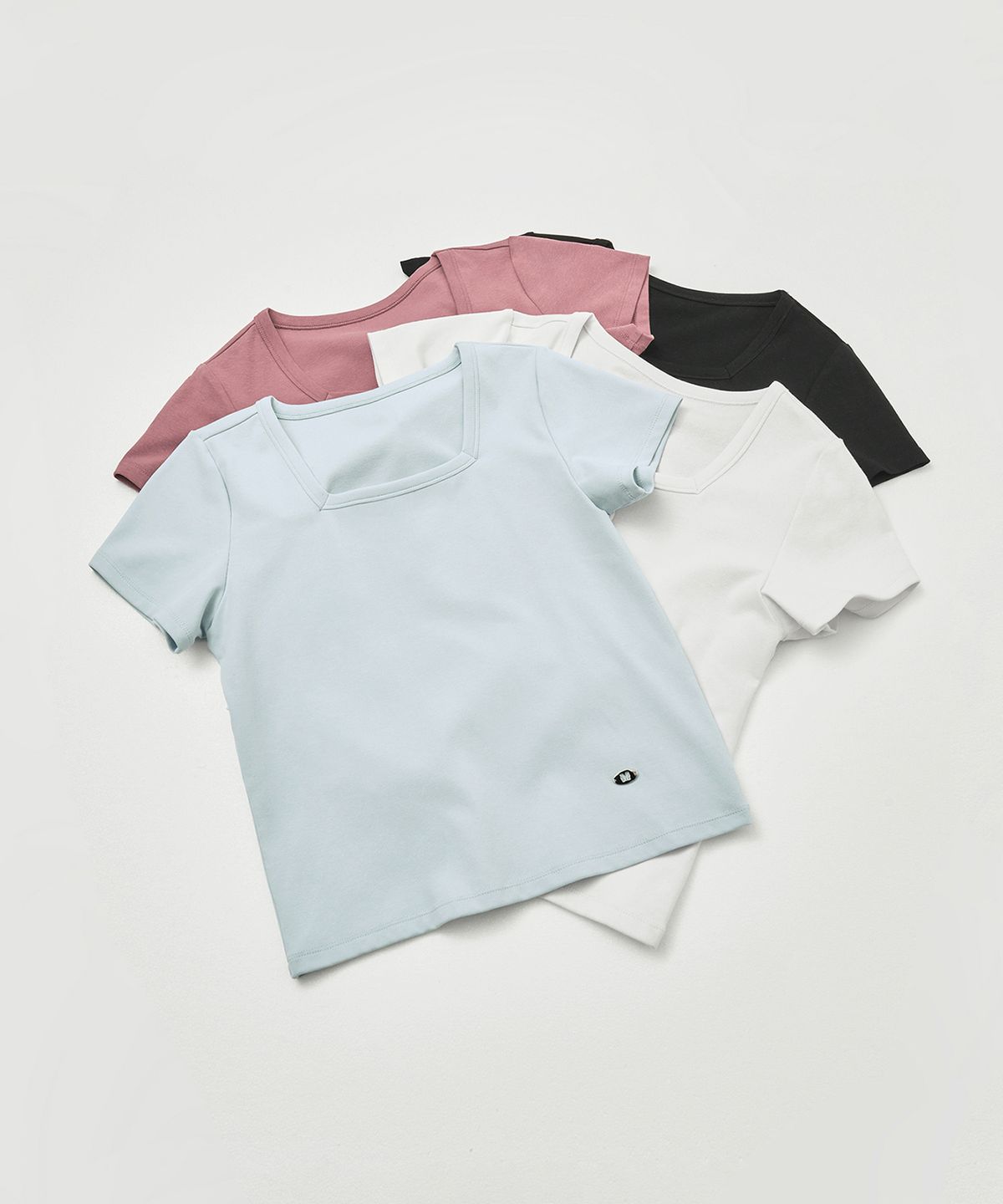 몽돌(MONGDOL) 에센셜 스퀘어넥 반팔 티셔츠 MDTS072_4 Colors