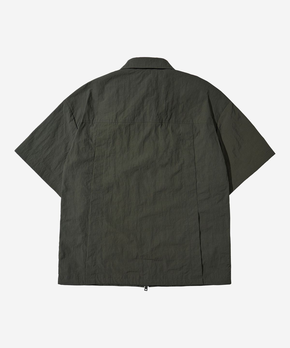 칼라파타르(KALAPATTHAR) Nylon Taslan Offset Zip Pocket Half Shirts - Khaki