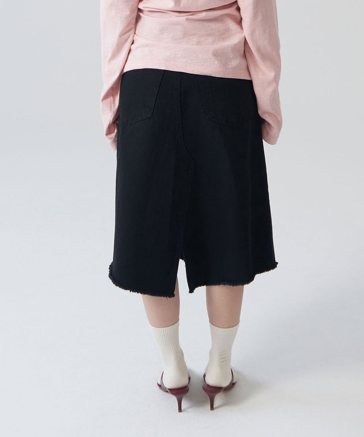 경(GYEONG) Double Knee Skirt_Black
