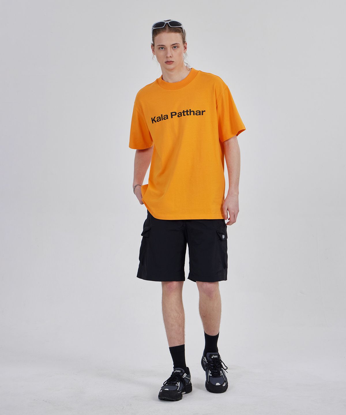칼라파타르(KALAPATTHAR) Signature Logo Loose Fit T-Shirt - Orange