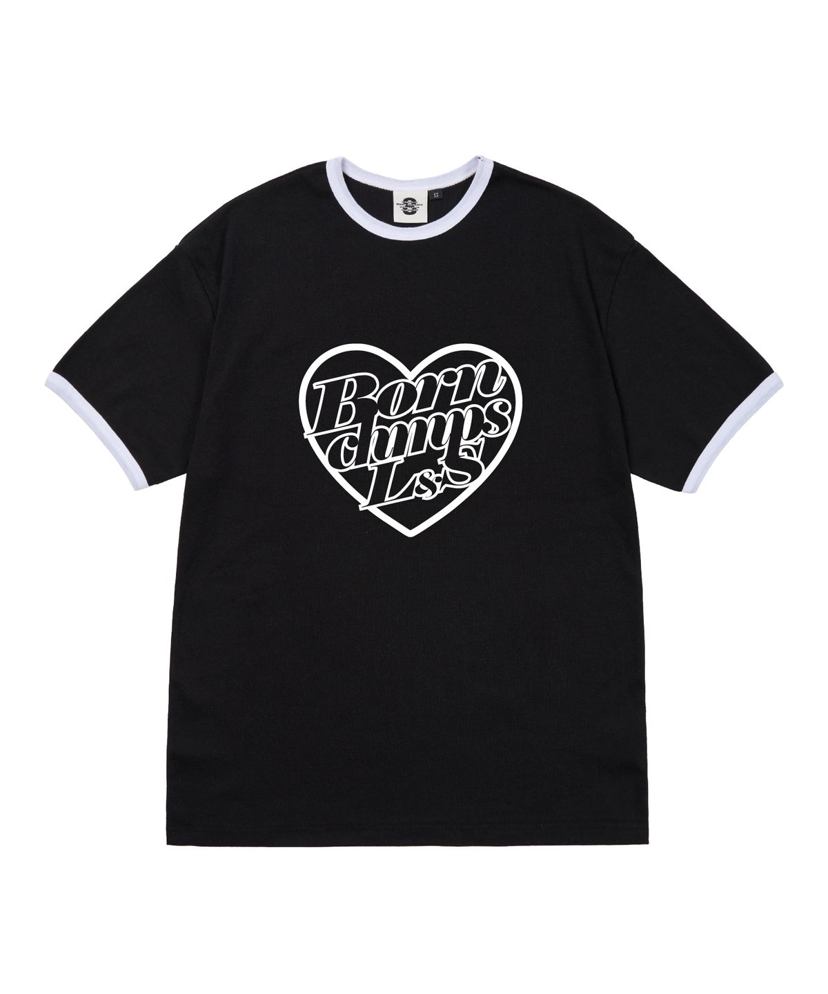 본챔스(BORN CHAMPS) [5 COLORS] HEART CHIP 여성 후라이스 링거 반팔티셔츠 B25ST51