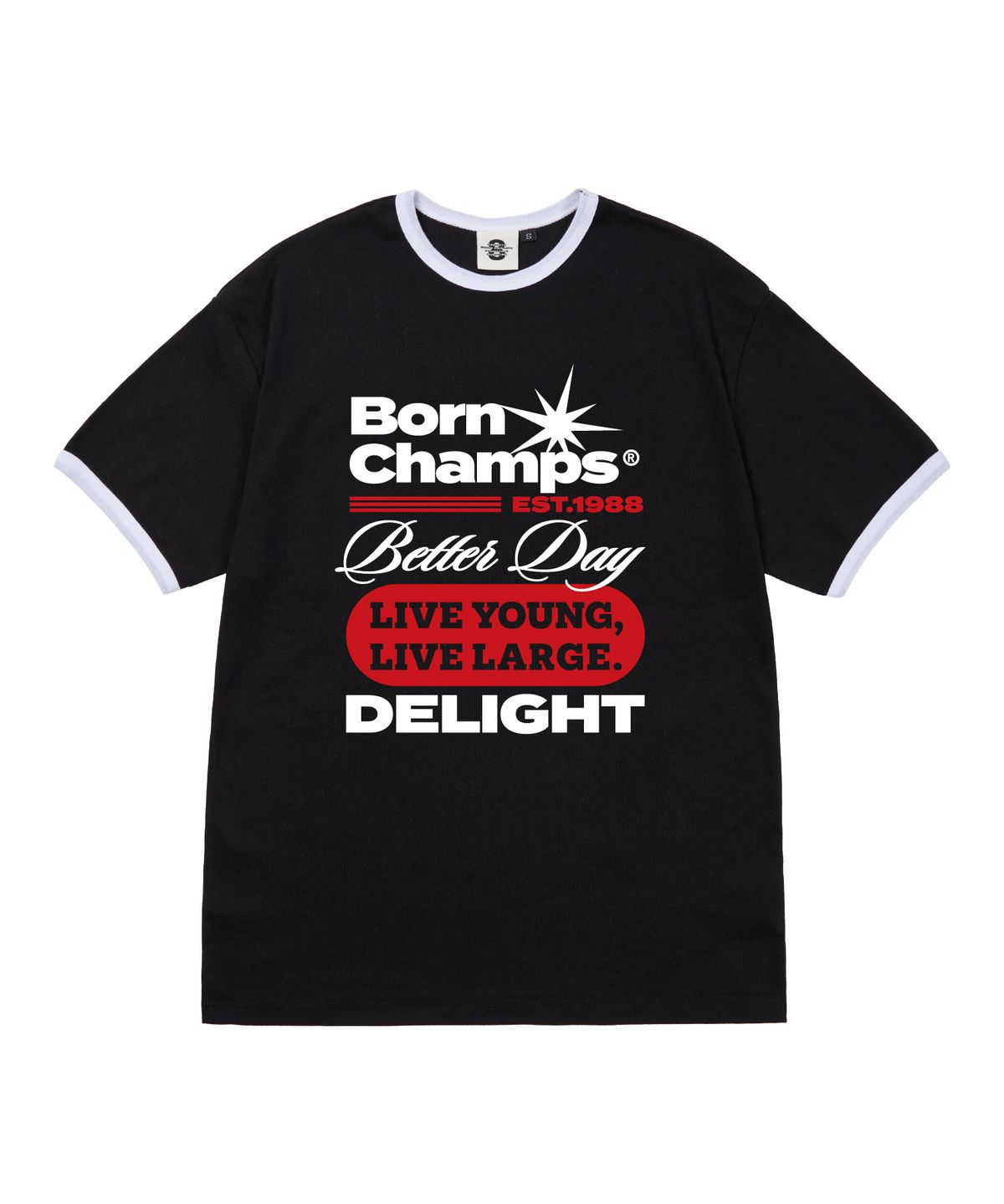 본챔스(BORN CHAMPS) [5 COLORS] LYLL DELIGHT 여성 후라이스 링거 반팔티셔츠 B25ST53