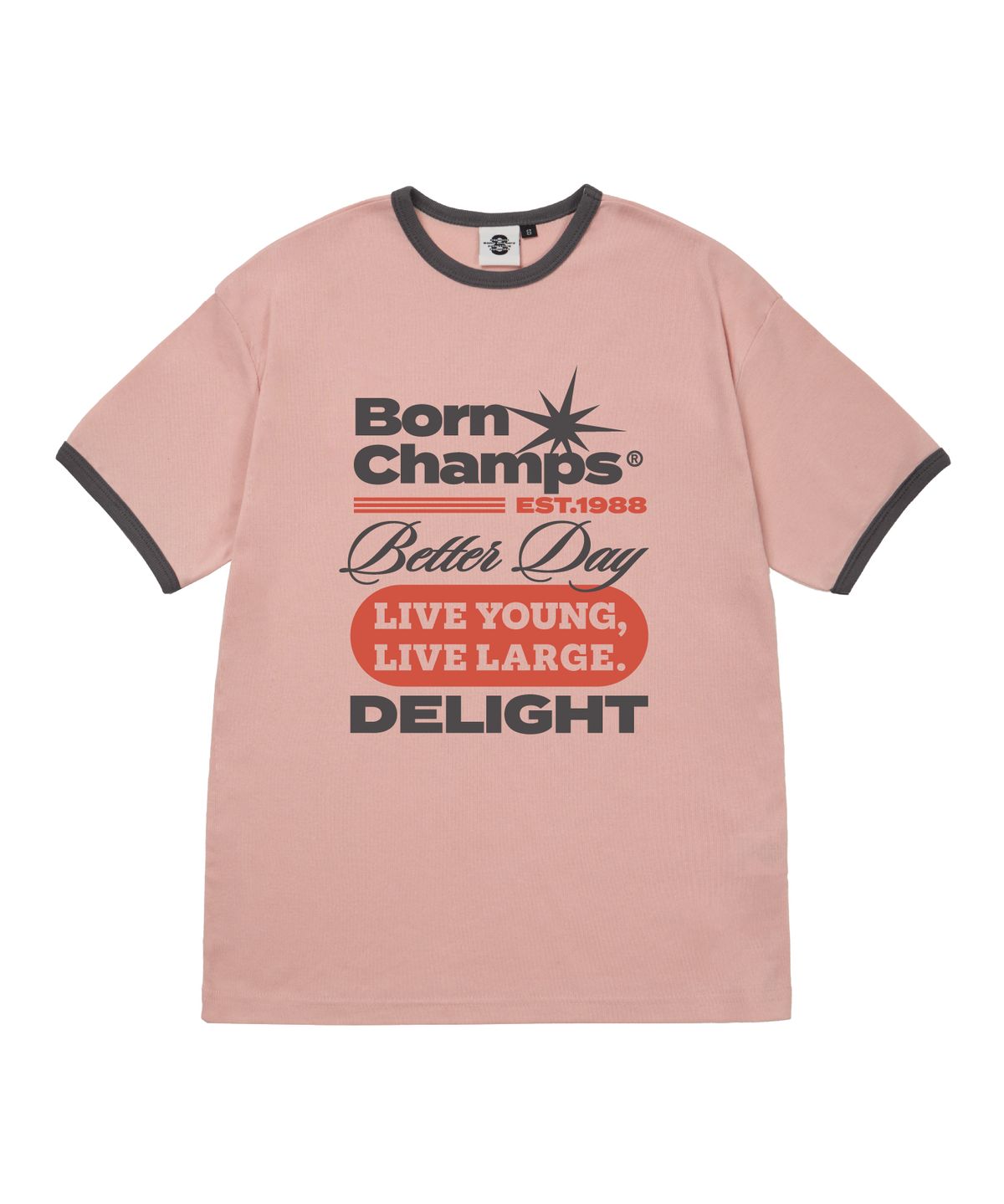 본챔스(BORN CHAMPS) [5 COLORS] LYLL DELIGHT 여성 후라이스 링거 반팔티셔츠 B25ST53