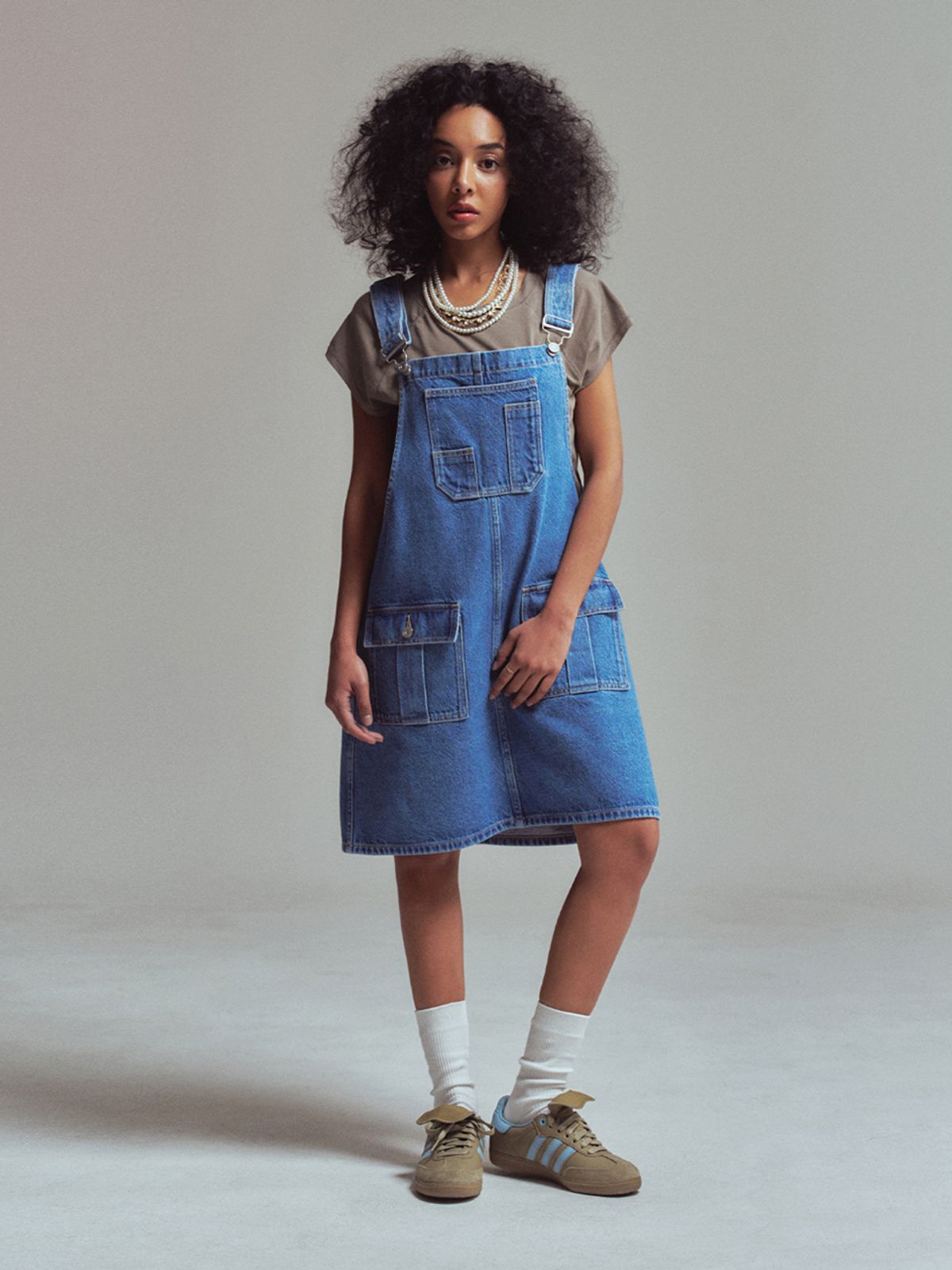 에르에르(ERER) Skirt overall Blue