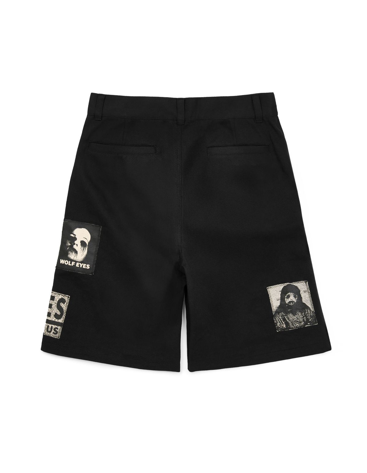 로어즈(LORES) Yearbook Appliqued Work Shorts - Black