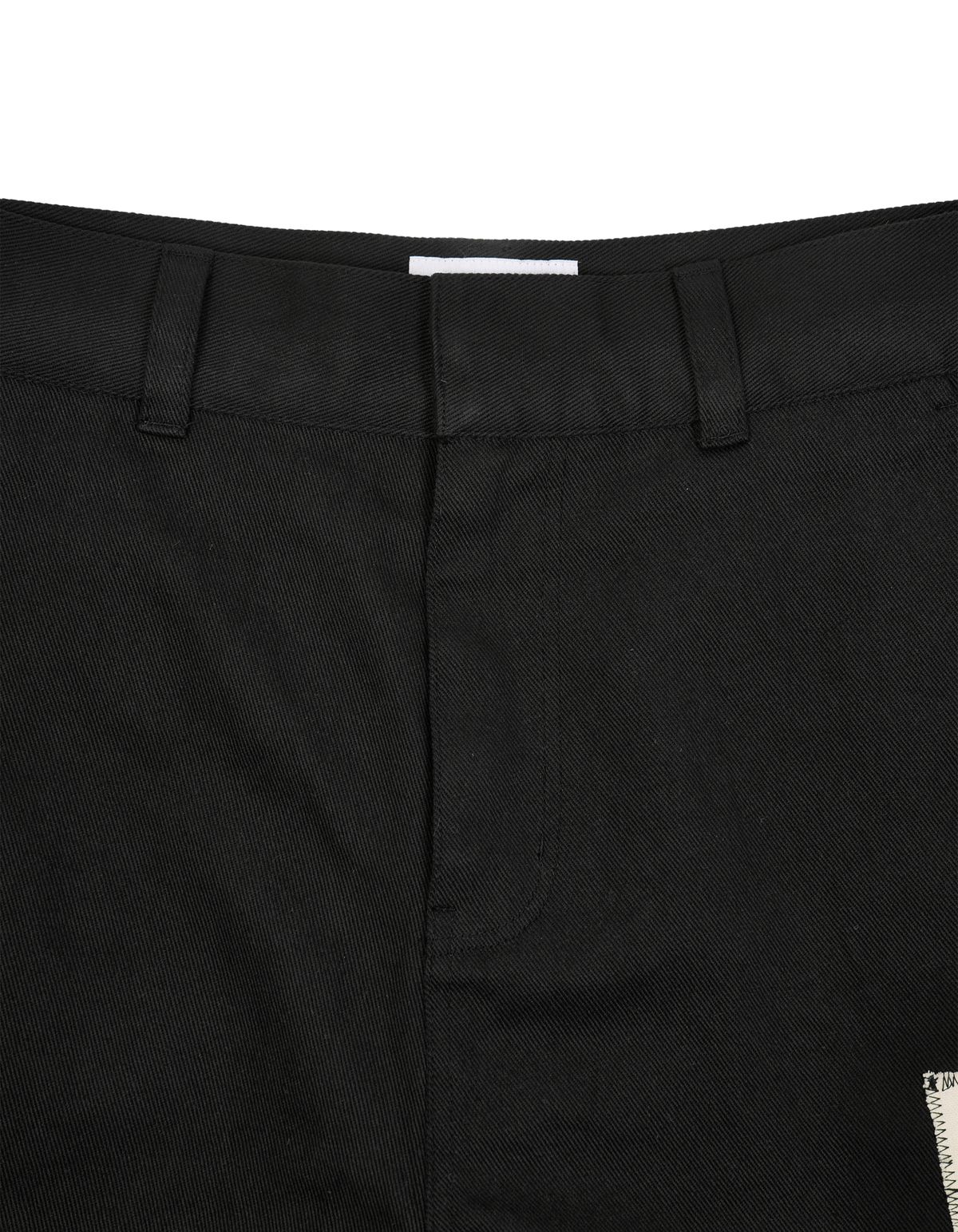 로어즈(LORES) Yearbook Appliqued Work Shorts - Black