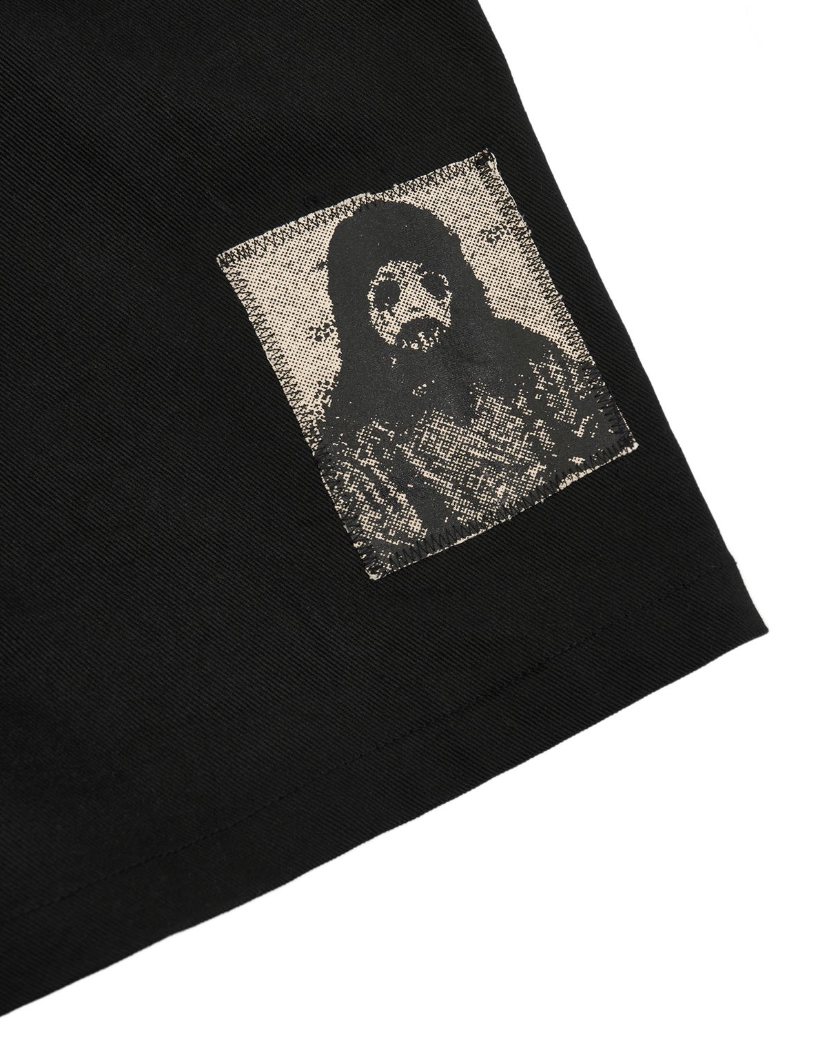 로어즈(LORES) Yearbook Appliqued Work Shorts - Black