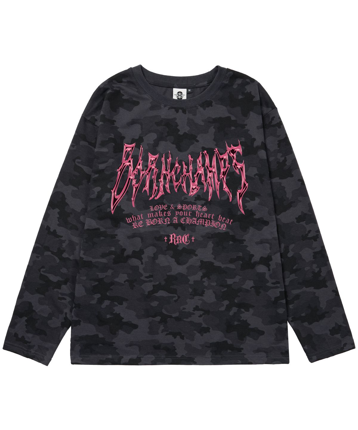 본챔스(BORN CHAMPS) [3 COLORS] HEART TRIBAL CHROME 오버핏 카모 롱 슬리브 B25ST57