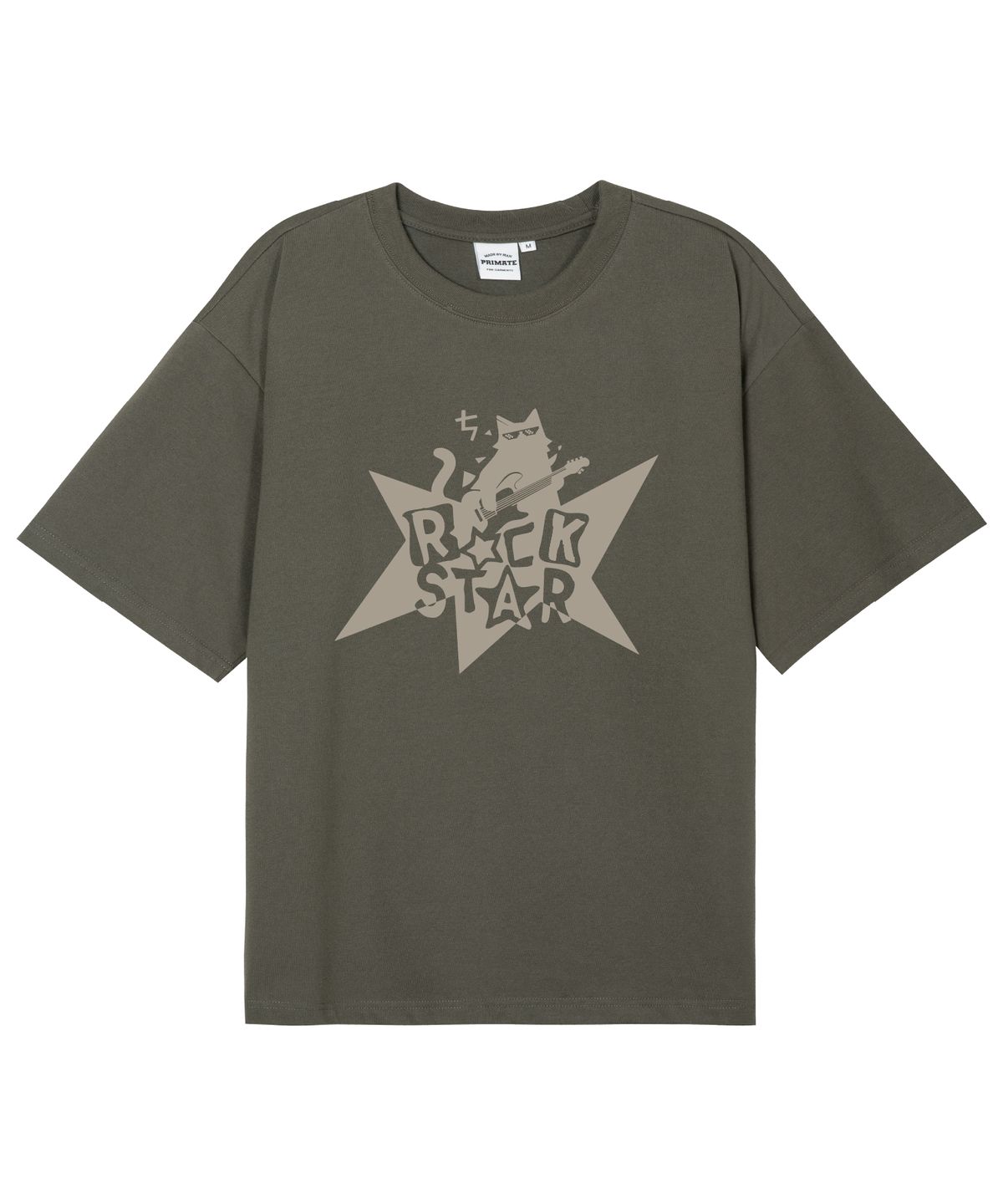 본챔스(BORN CHAMPS) [11 COLORS] ROCK STAR CAT 오버핏 반팔티셔츠 B25ST58