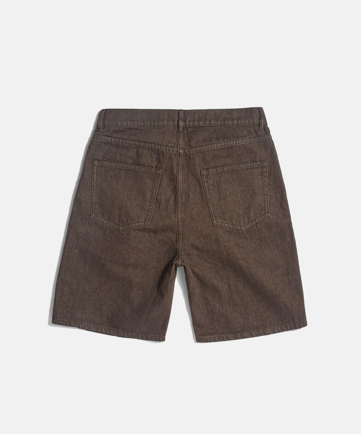 에스피오나지(ESPIONAGE) Double Pleats Denim Shorts Washed Brown