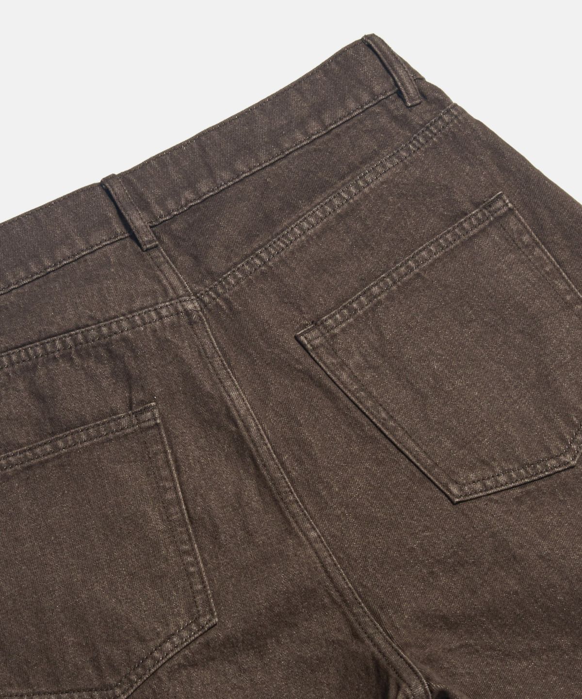 에스피오나지(ESPIONAGE) Double Pleats Denim Shorts Washed Brown