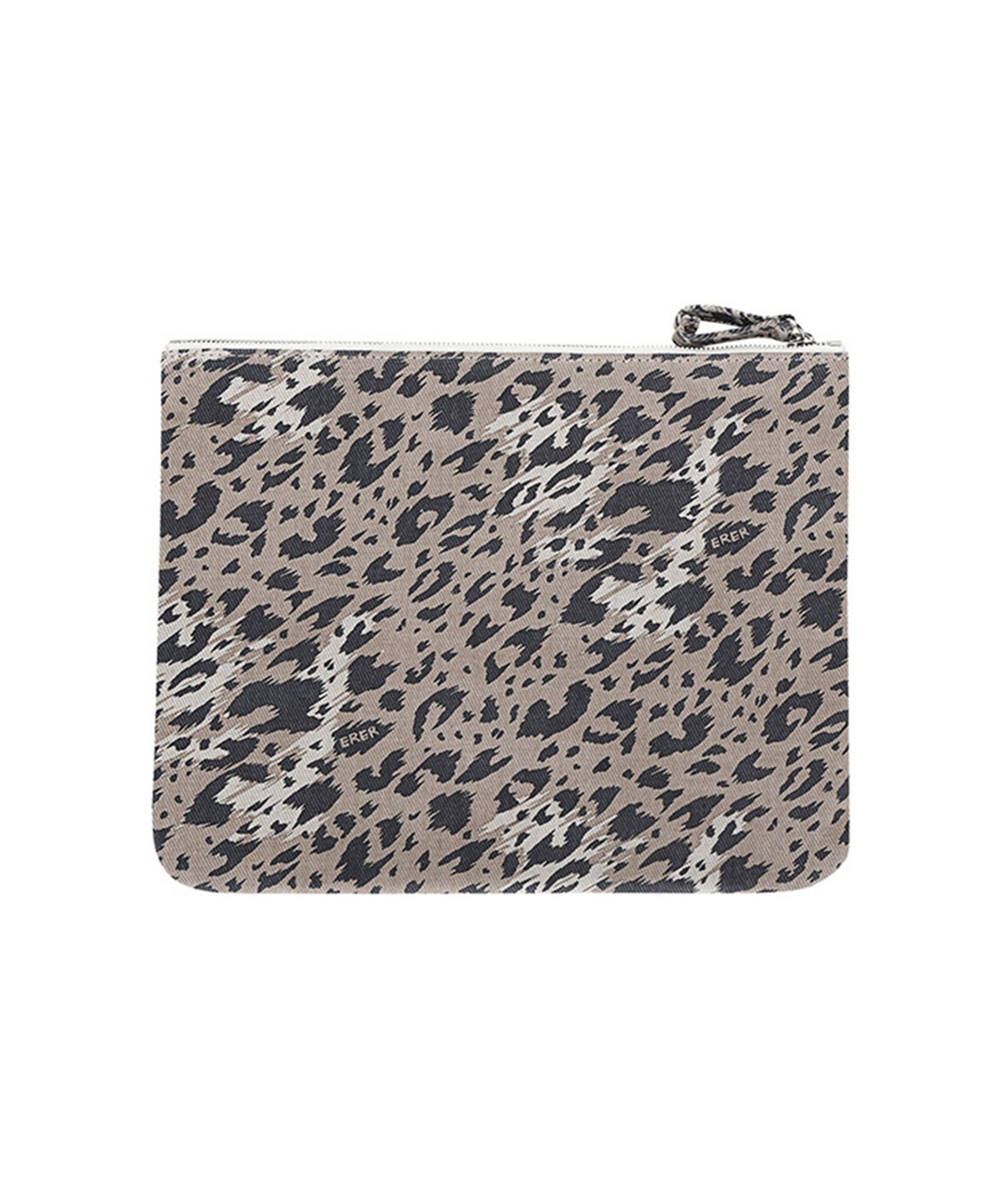 에르에르(ERER) Signature leopard pouch Brown