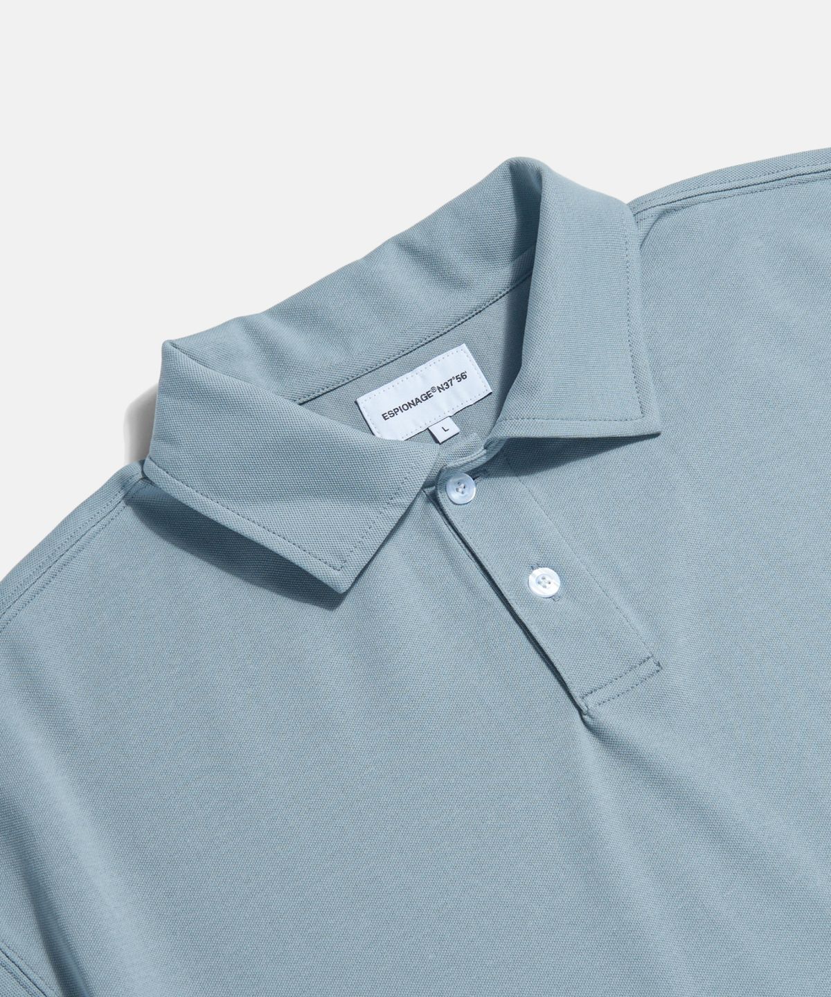 에스피오나지(ESPIONAGE) Over Pique Polo Shirt Powder Blue