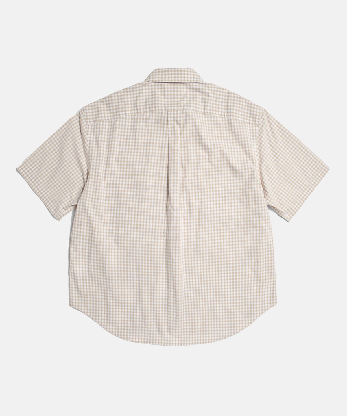 에스피오나지(ESPIONAGE) Gingham S/S Over Shirt Beige