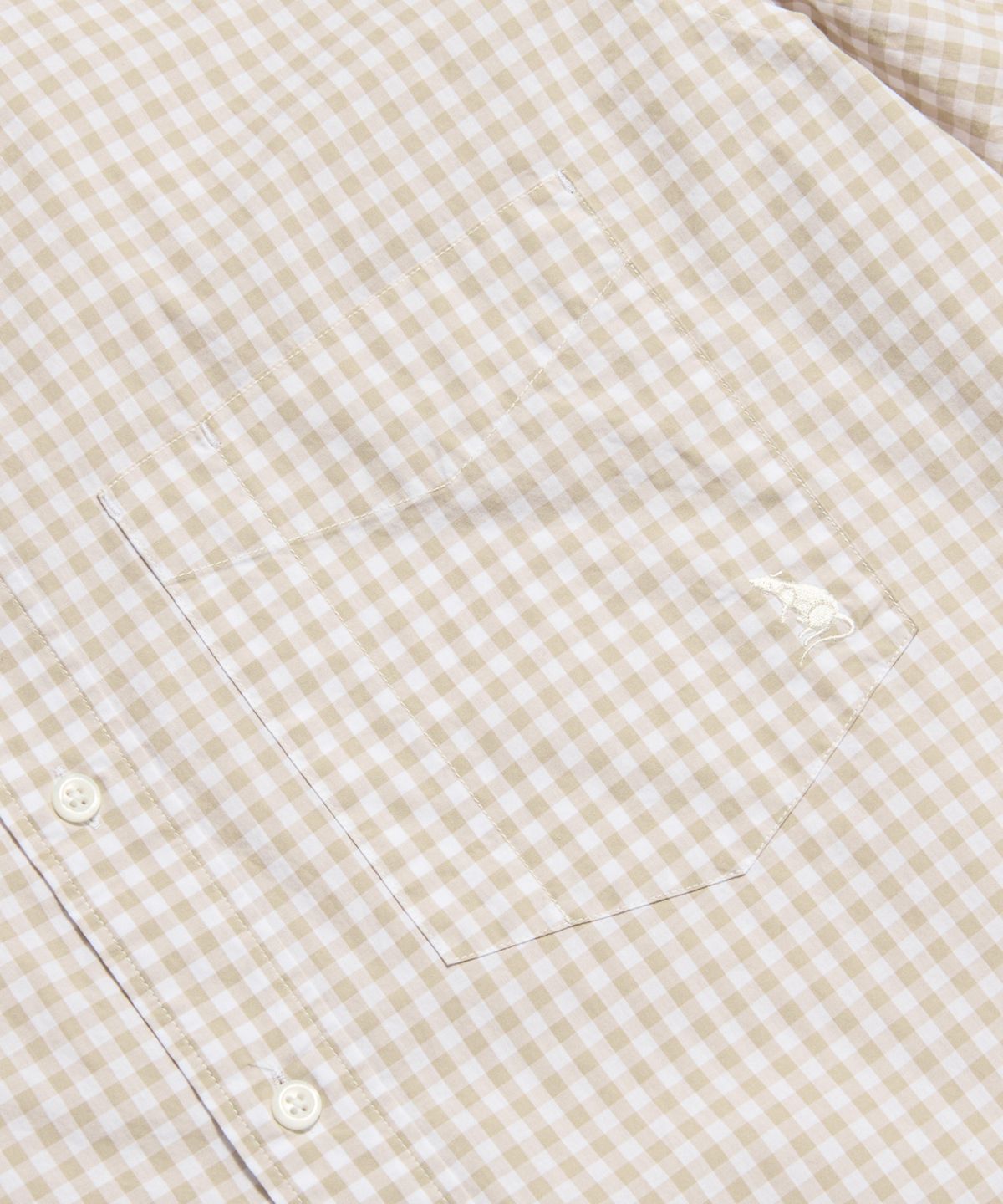 에스피오나지(ESPIONAGE) Gingham S/S Over Shirt Beige
