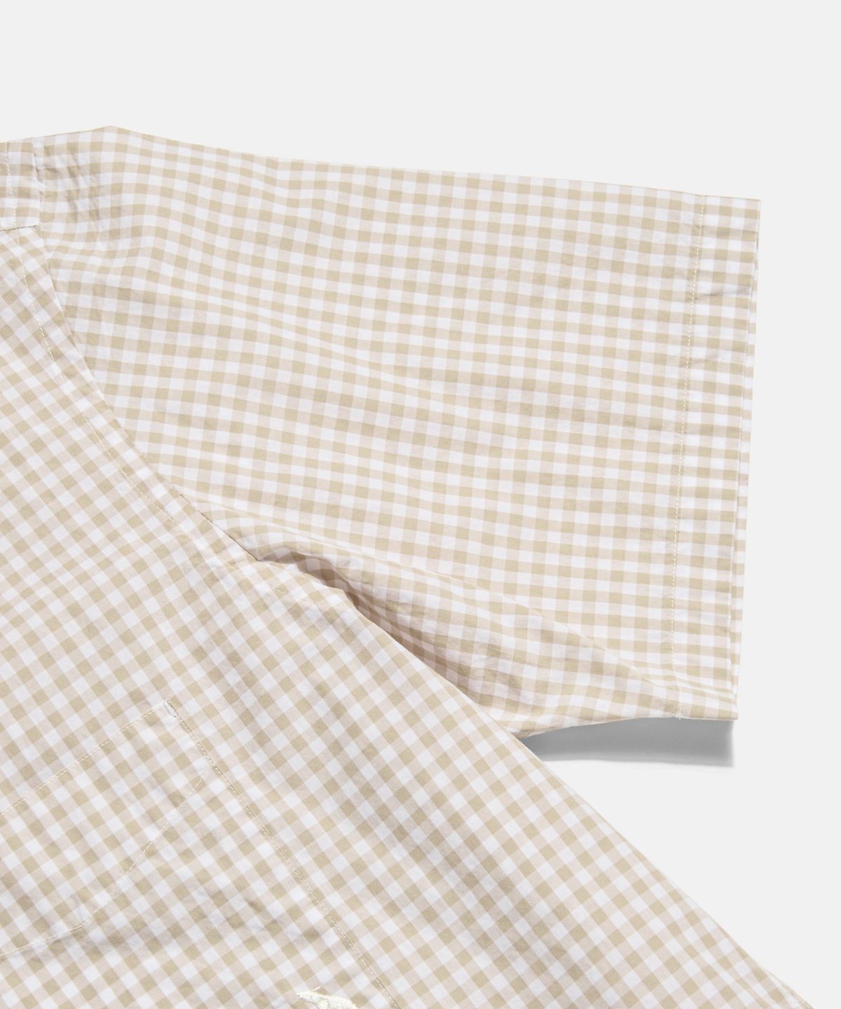 에스피오나지(ESPIONAGE) Gingham S/S Over Shirt Beige