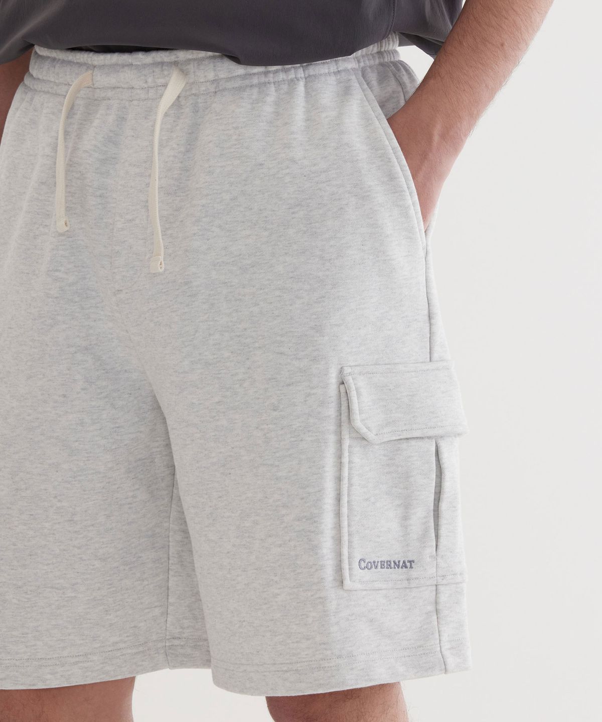 커버낫(COVERNAT) 레귤러 어센틱 스웻 카고 쇼츠 Heather Gray