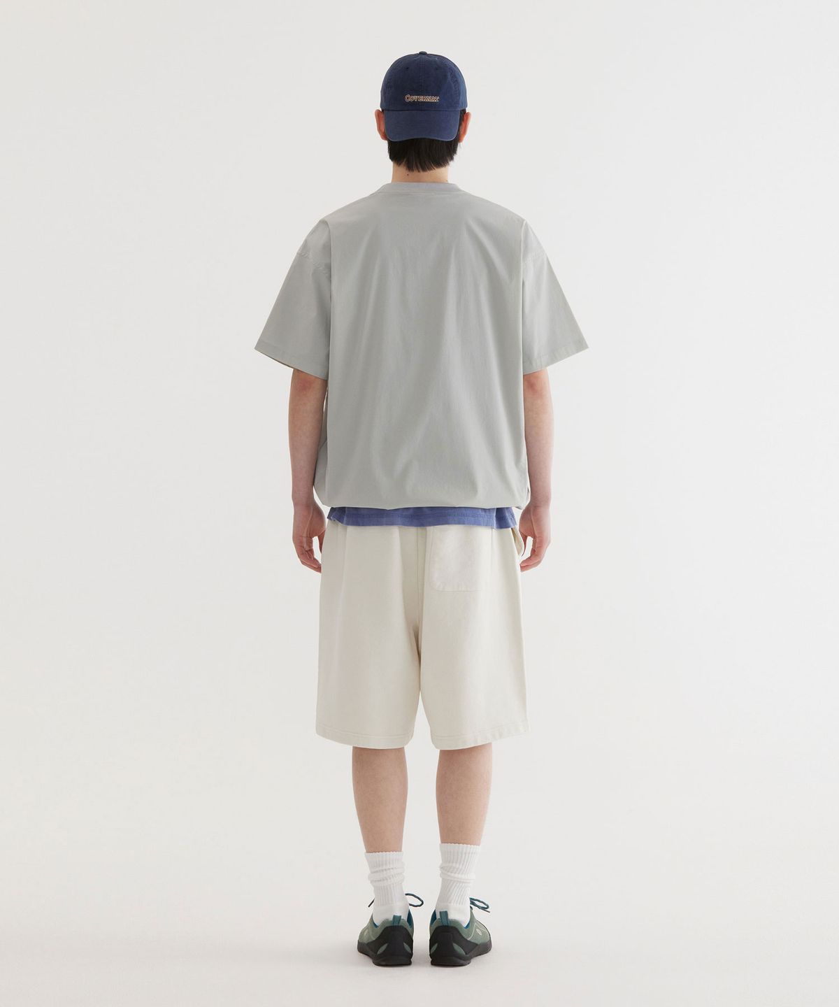 커버낫(COVERNAT) 레귤러 스몰 어센틱 다잉 스웻 쇼츠 Ivory