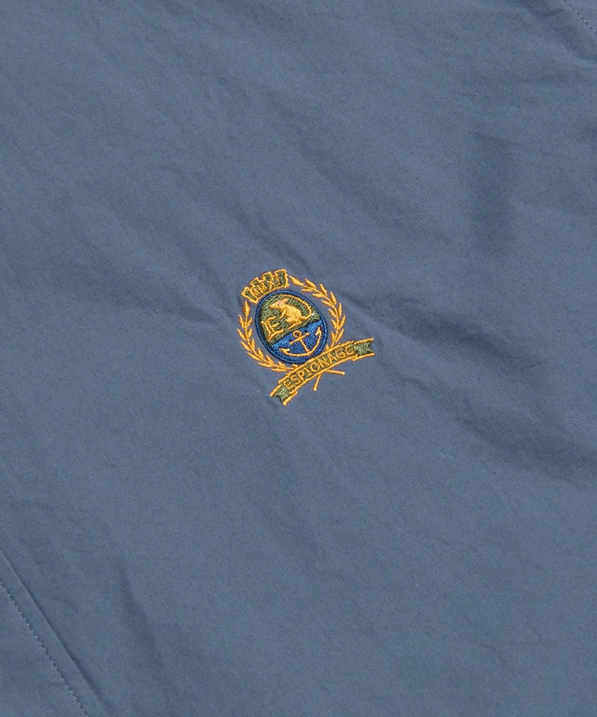 에스피오나지(ESPIONAGE) Crest Logo S/S Over Shirt Denim Blue
