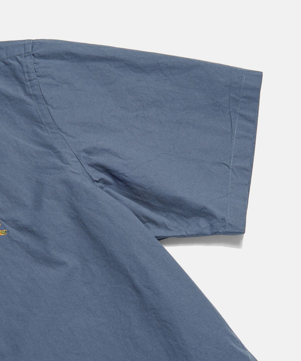 에스피오나지(ESPIONAGE) Crest Logo S/S Over Shirt Denim Blue