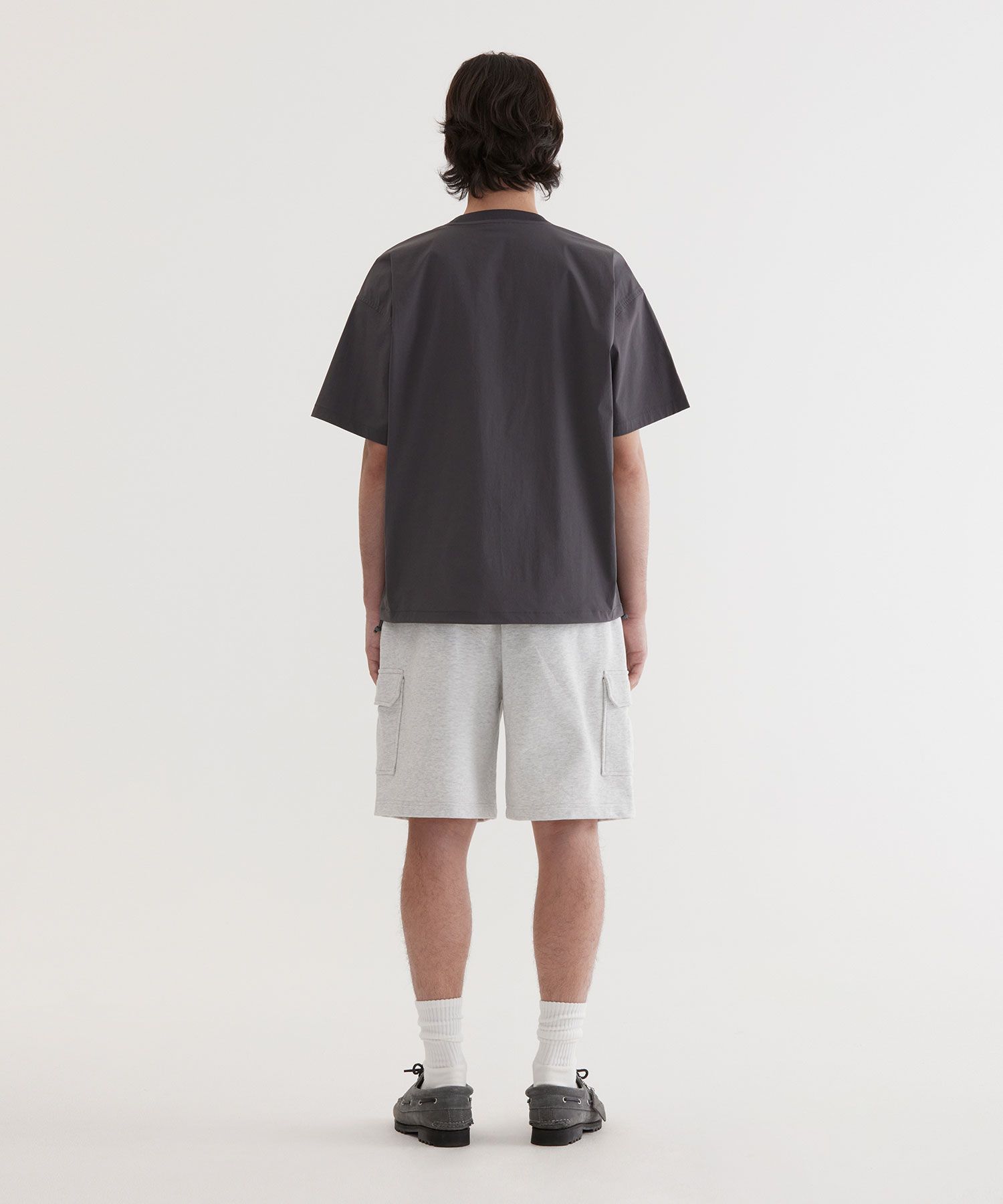 MUSINSA | COVERNAT Tech Nylon Basic T-Shirt Charcoal