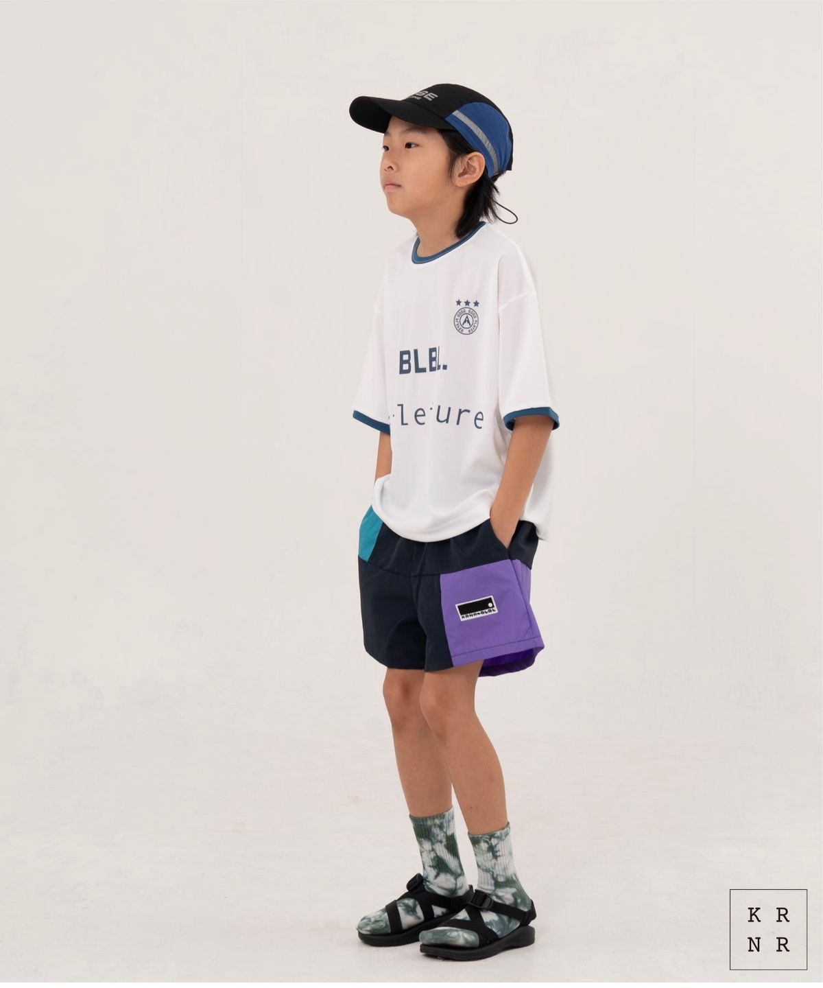 쿠르나르(KRNR) 코어 BLBL 클래식 풋볼 티셔츠 그린,아이보리