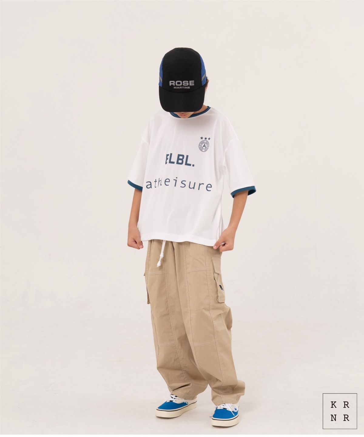 쿠르나르(KRNR) 코어 BLBL 클래식 풋볼 티셔츠 그린,아이보리