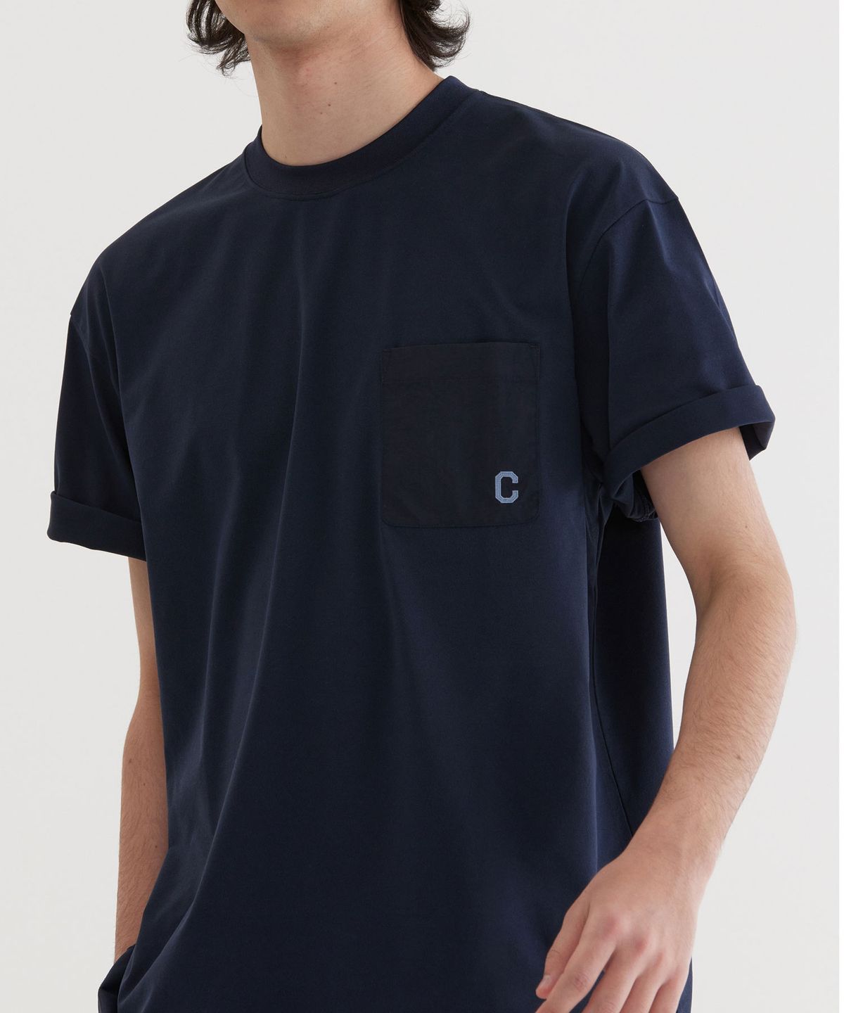커버낫(COVERNAT) 소로나 나일론 포켓 티셔츠 Dark Navy