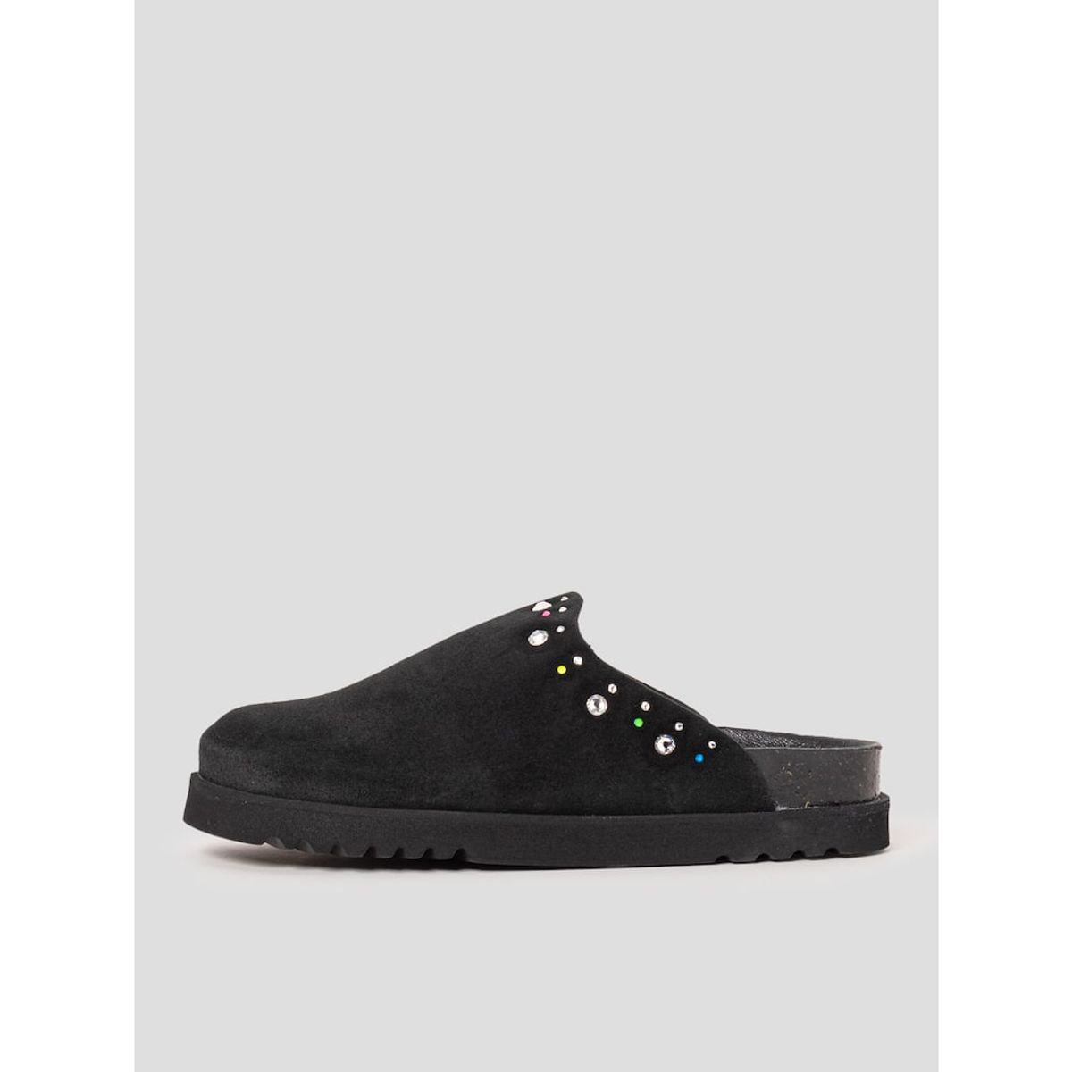 숄(SCHOLL) [Scholl X SWAROVSKI] 코르크 크로그 샌들  블랙 (HH54K2H175)