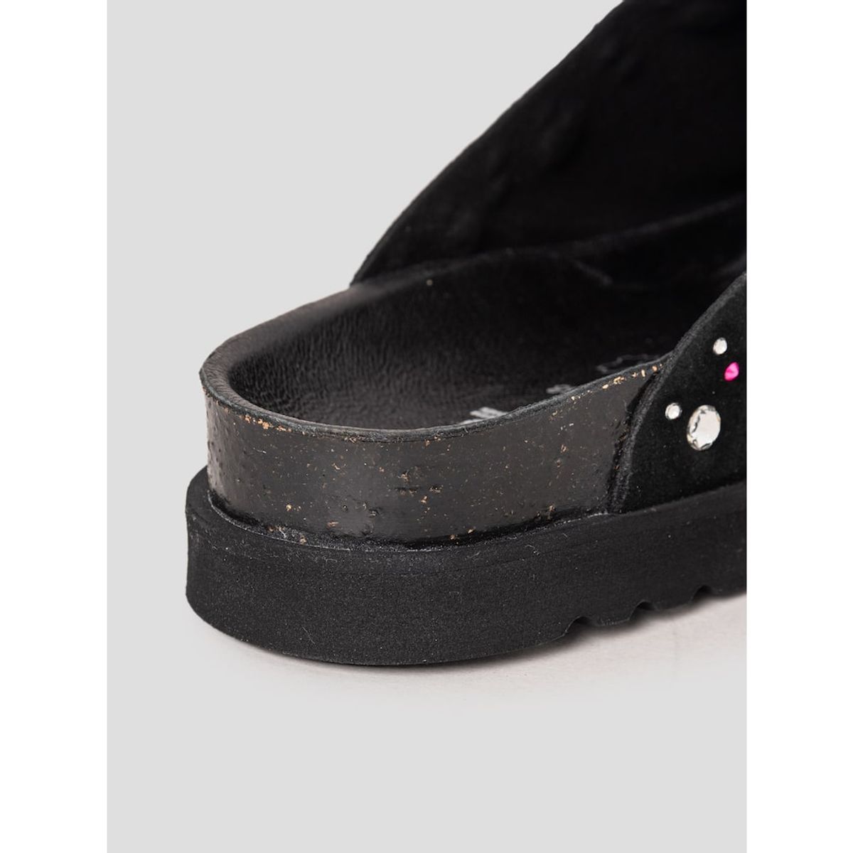 숄(SCHOLL) [Scholl X SWAROVSKI] 코르크 크로그 샌들  블랙 (HH54K2H175)