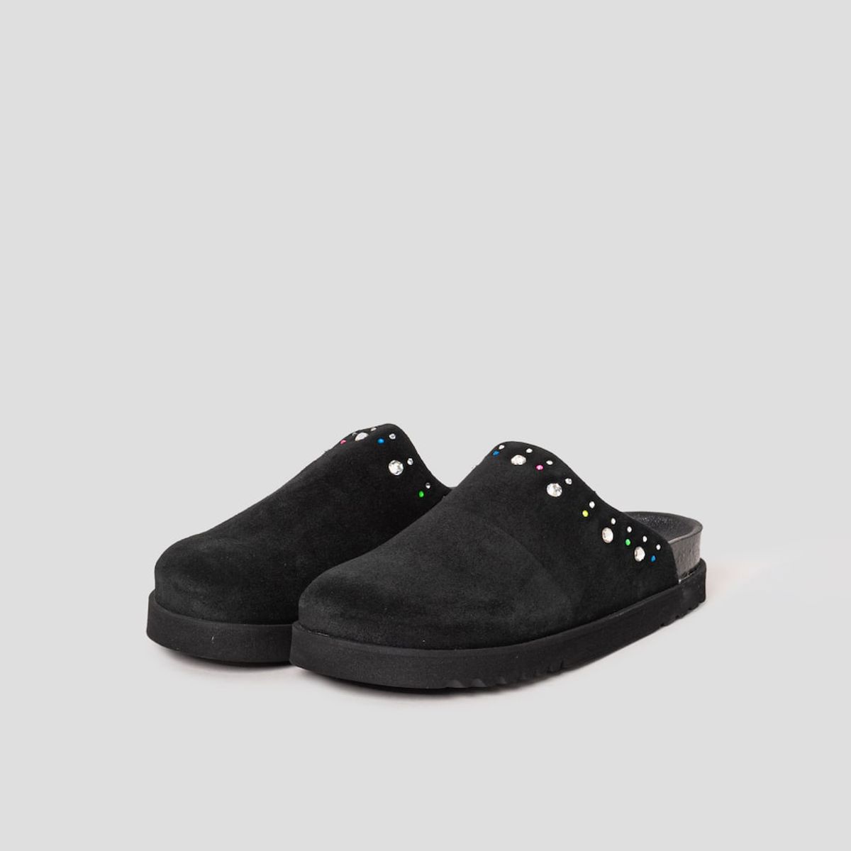 숄(SCHOLL) [Scholl X SWAROVSKI] 코르크 크로그 샌들  블랙 (HH54K2H175)