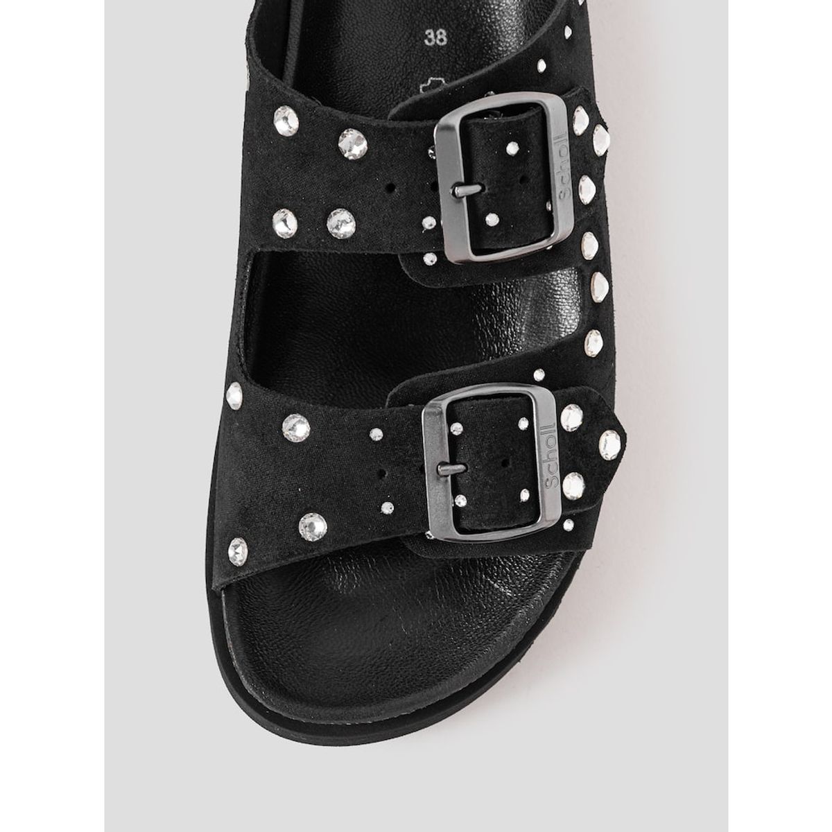 숄(SCHOLL) [Scholl X SWAROVSKI] 코르크 투스트랩 샌들  블랙 (HH54K2H185)