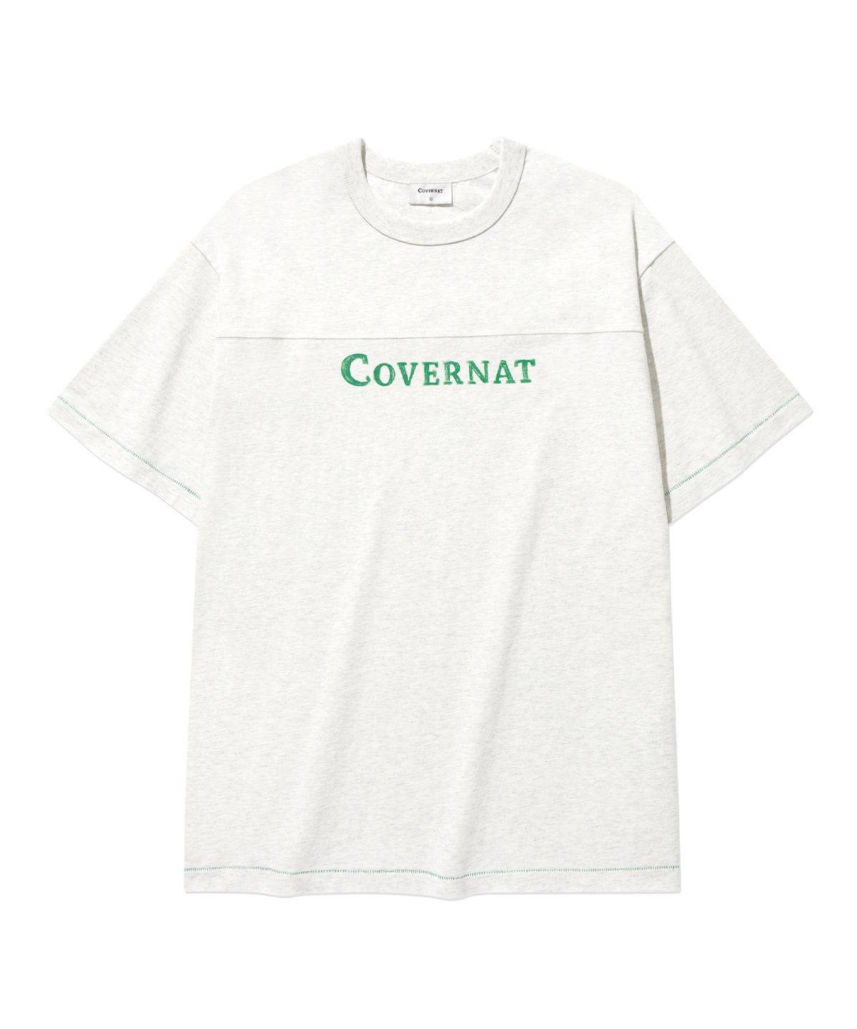 커버낫(COVERNAT) 페인팅 그래픽 커팅라인 티셔츠 Oatmeal