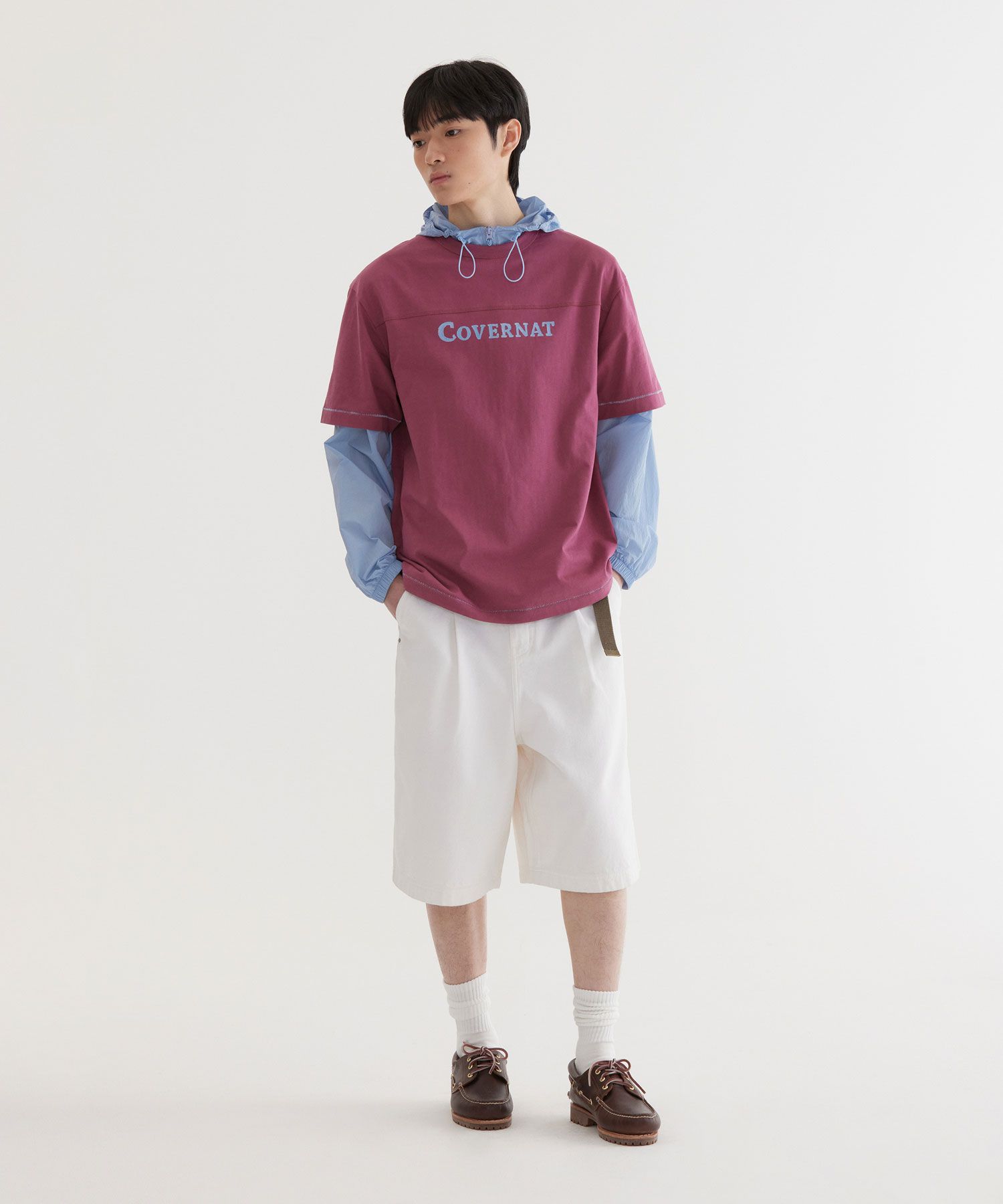 MUSINSA | COVERNAT Painting Graphic Cutting Line T-Shirt Magenta