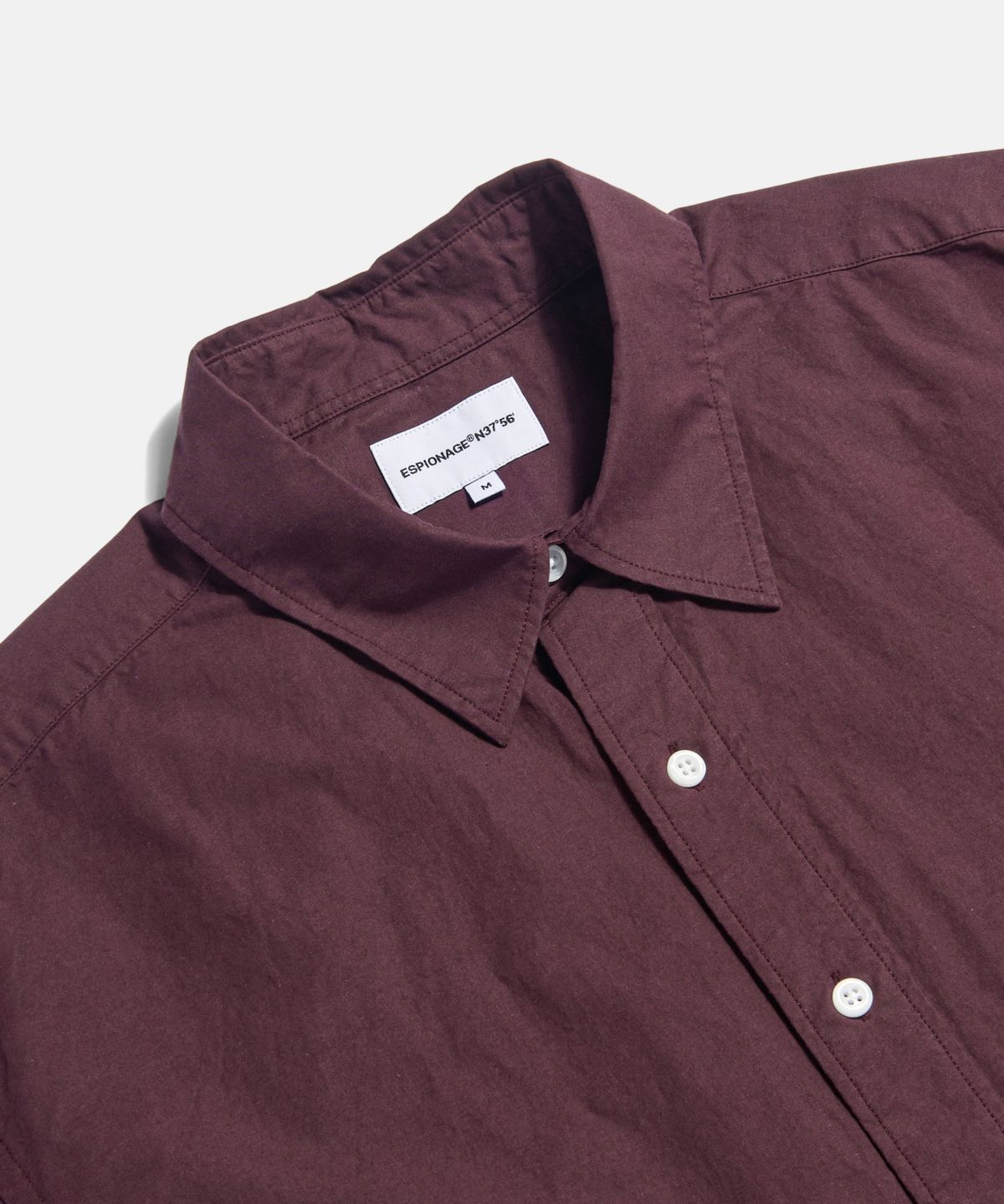에스피오나지(ESPIONAGE) Crest Logo S/S Over Shirt Burgundy