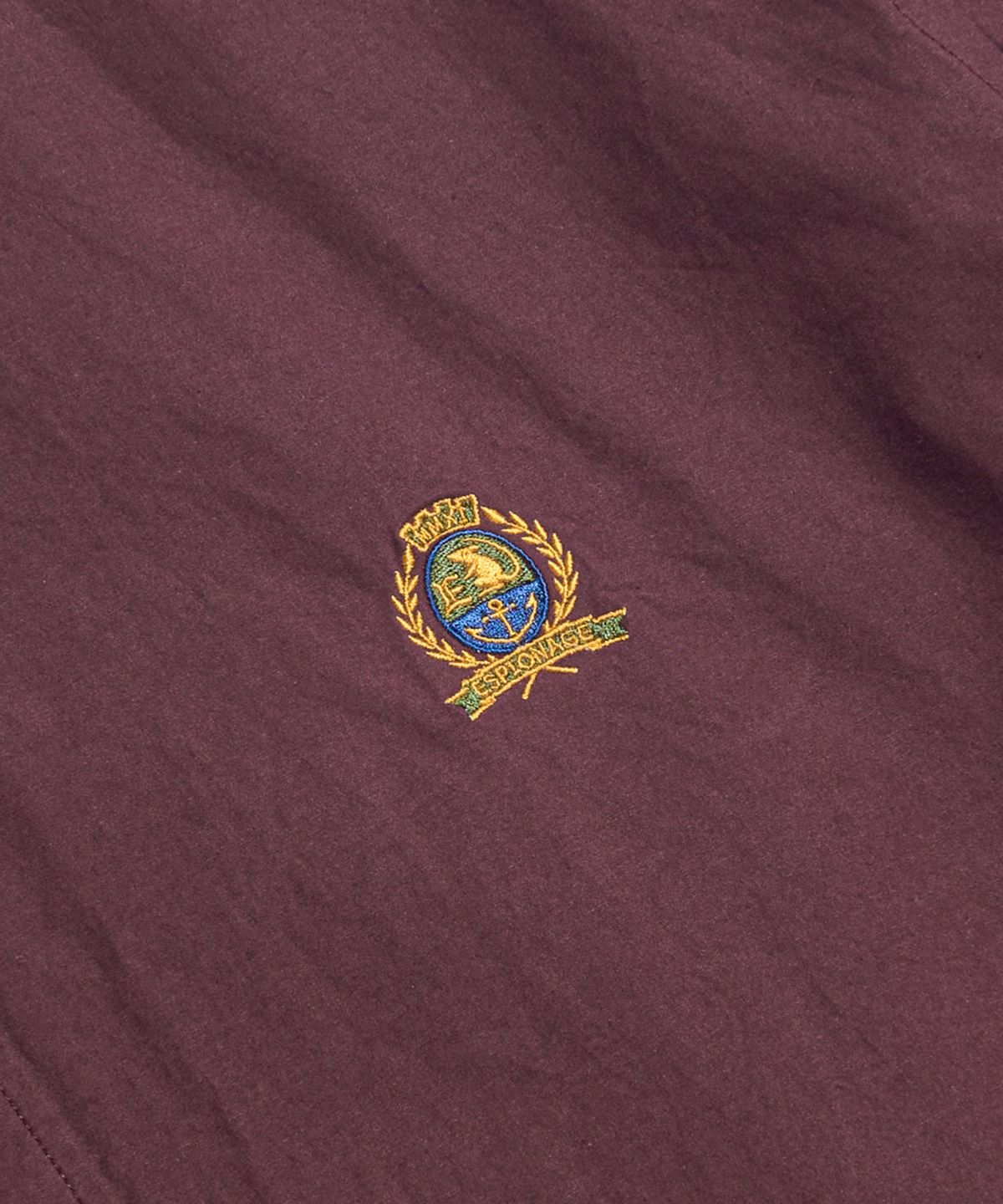 에스피오나지(ESPIONAGE) Crest Logo S/S Over Shirt Burgundy